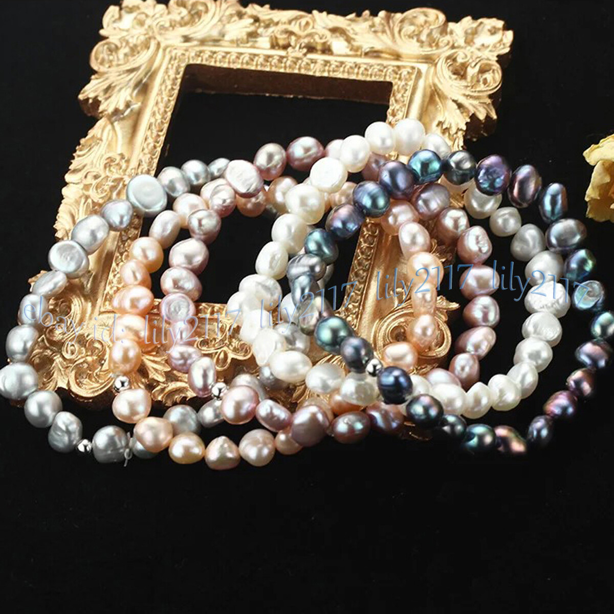 Elegant 4-12mm Genuine Natural Multicolor Freshwater Baroque Pearl Bracelet 8”