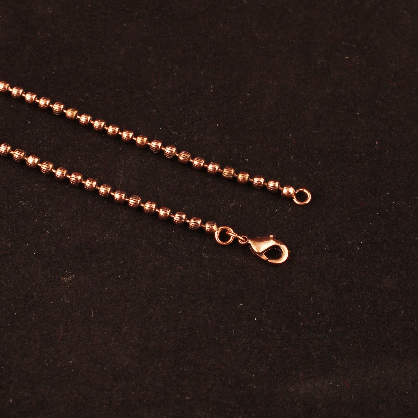 Pure Copper Beaded Chain Necklace for Women & Men, Handmade Round Bead Chain