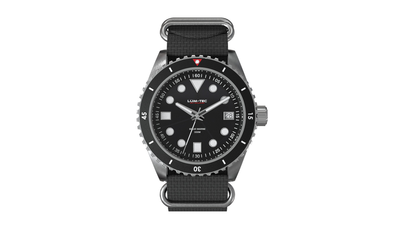 Lum-tec Dive Solar Marine 5 Super-Luminova 300M dive US Made 39mm NIB w warranty