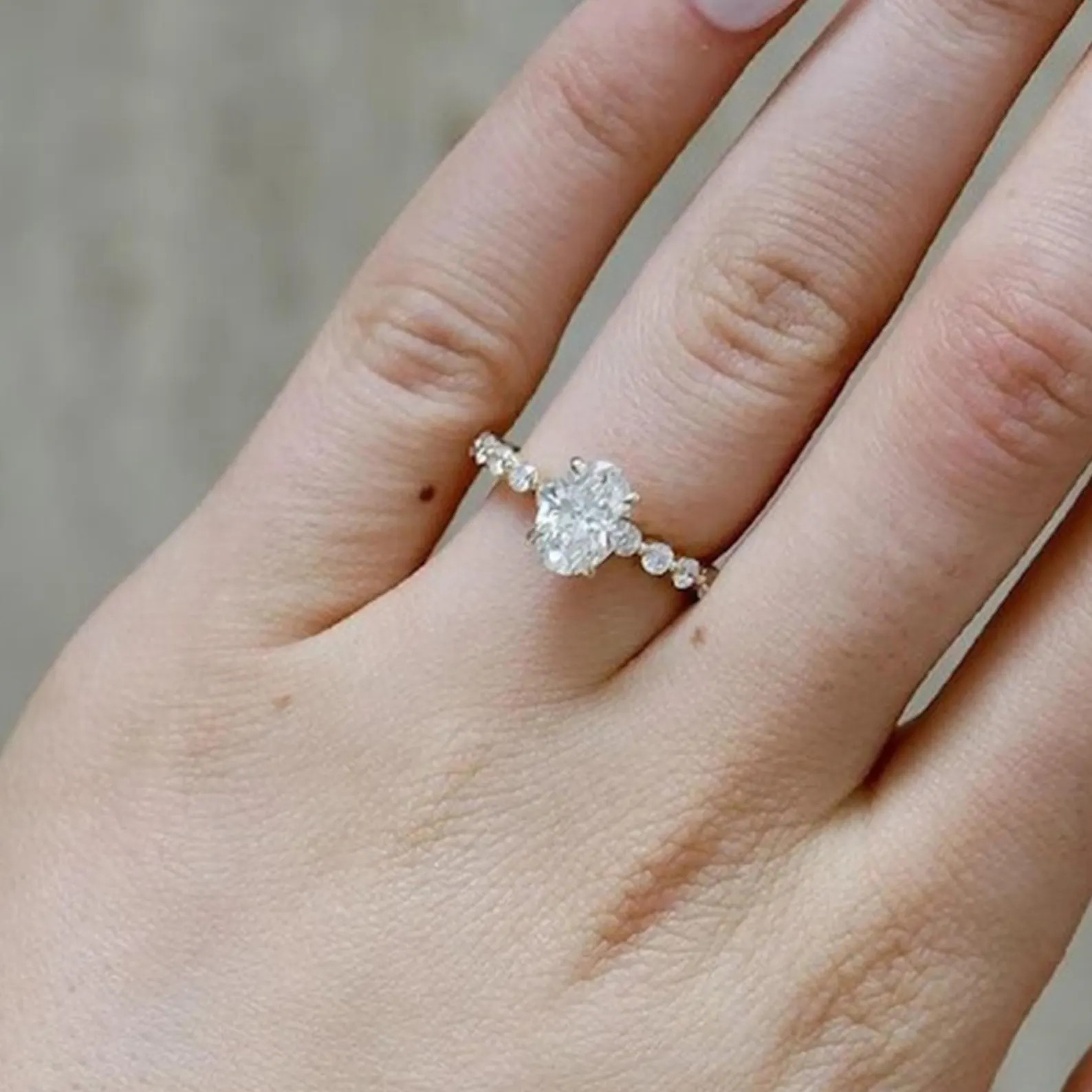 1.50 Ct Oval Cut Lab Grown Diamond Engagement Ring 10K Solid Gold IGI Certified