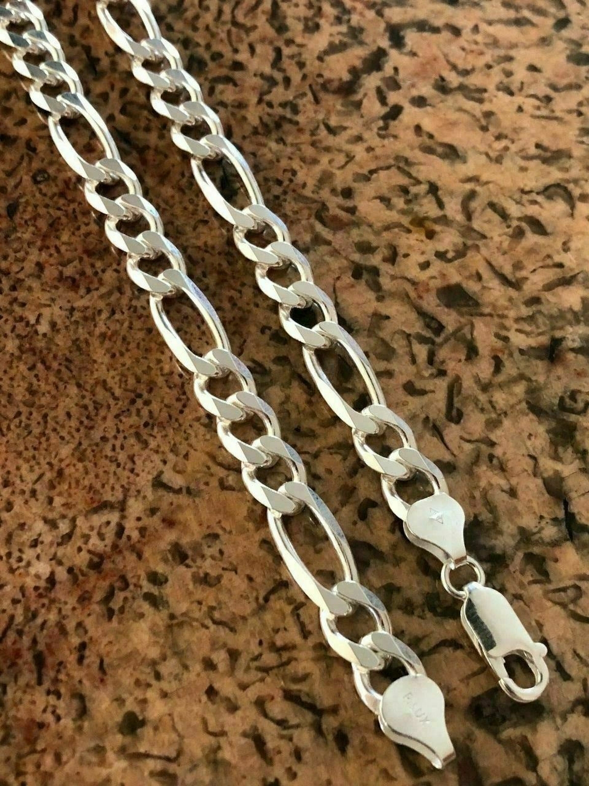 Genuine 925 Sterling Silver 16″/18/20/22/24/26/28/30″ Figaro Chain Necklace A139
