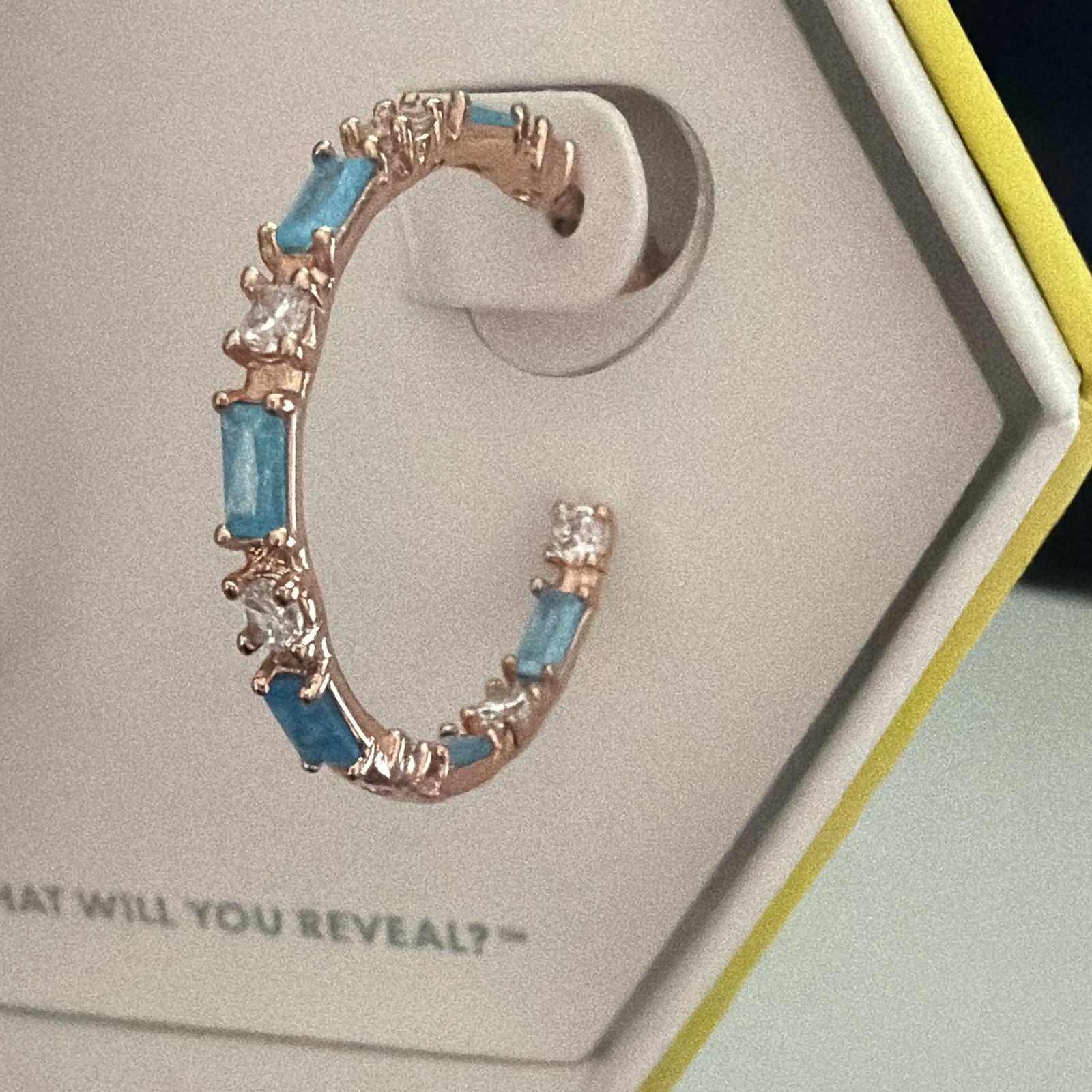 Ring Bomb Party Simpler Times Hoop Earrings Blue Topaz Crystal RBP5514
