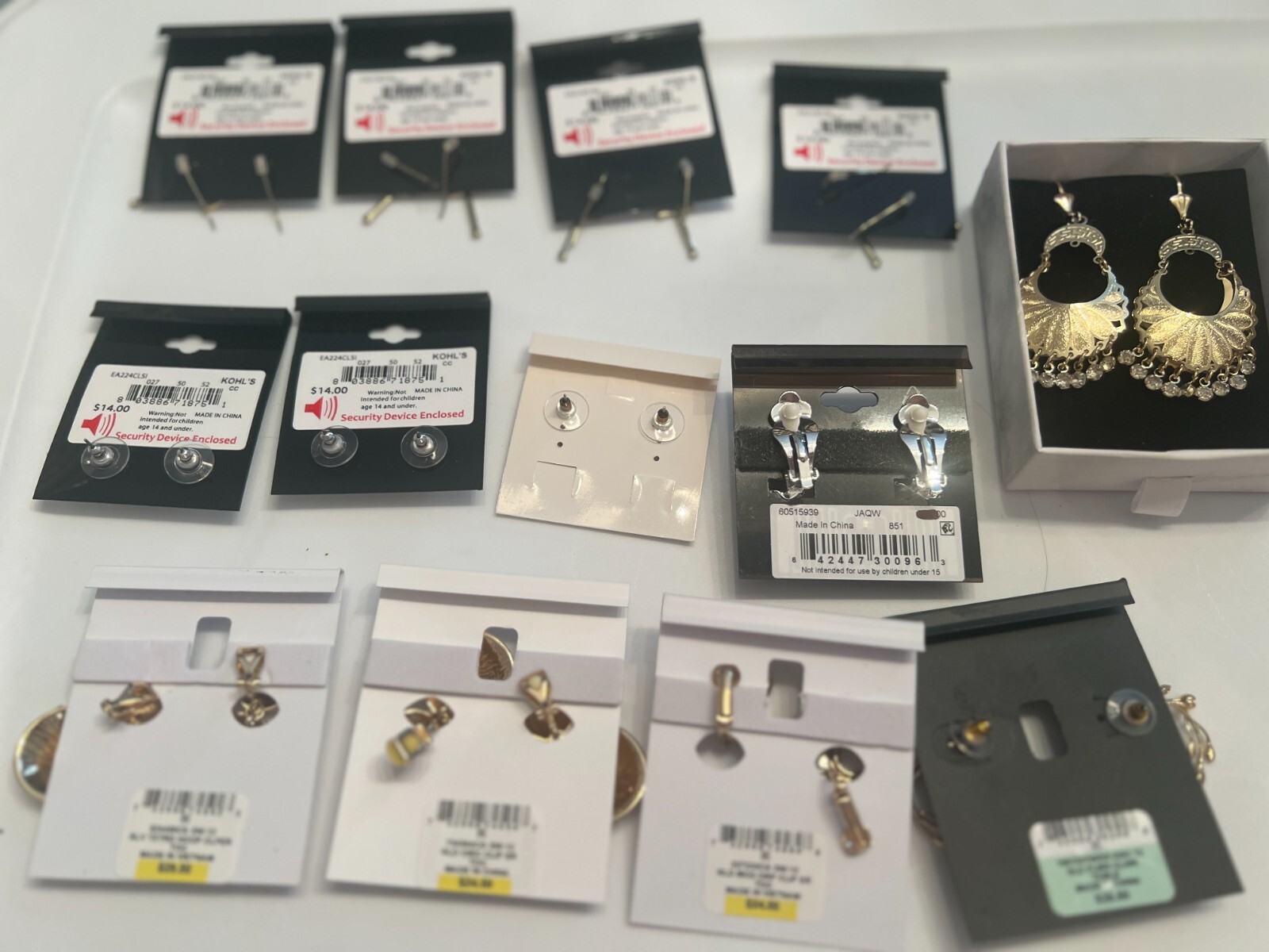Lot of 13 Pair of New Fashion Earings, Charter Club, Anna Klein, Inc, Apt 9 New