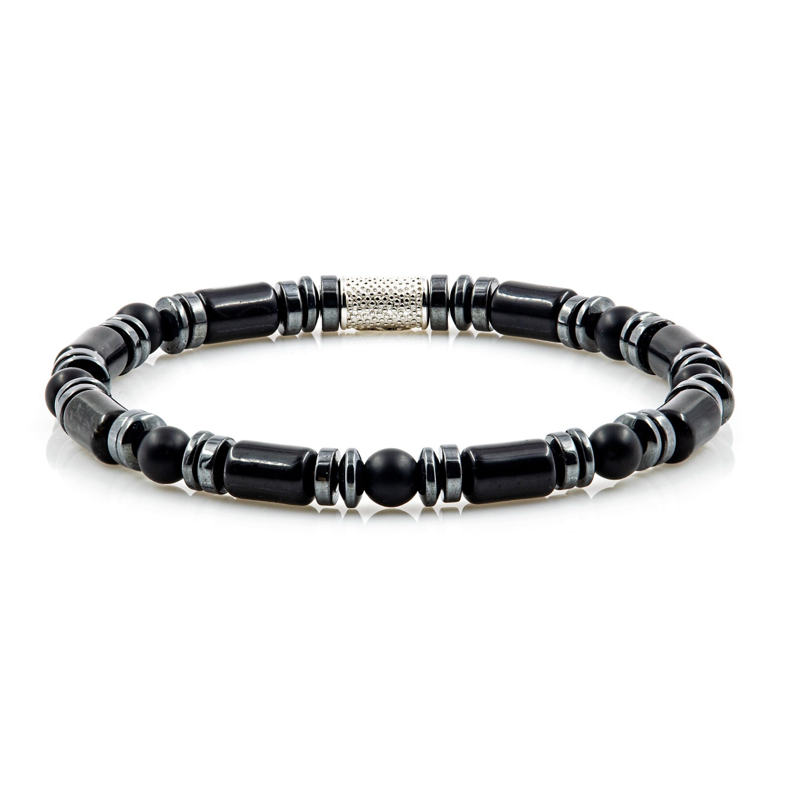 Black Agate Bracelet Bracelet 925 Sterling Silver Bead Bracelet 6mm Women Men