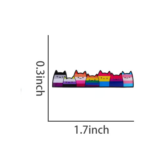 Queer Cats LGBT Pride Pin | Asexual Nonbinary Lesbian Pan Bi Trans Flag Pin