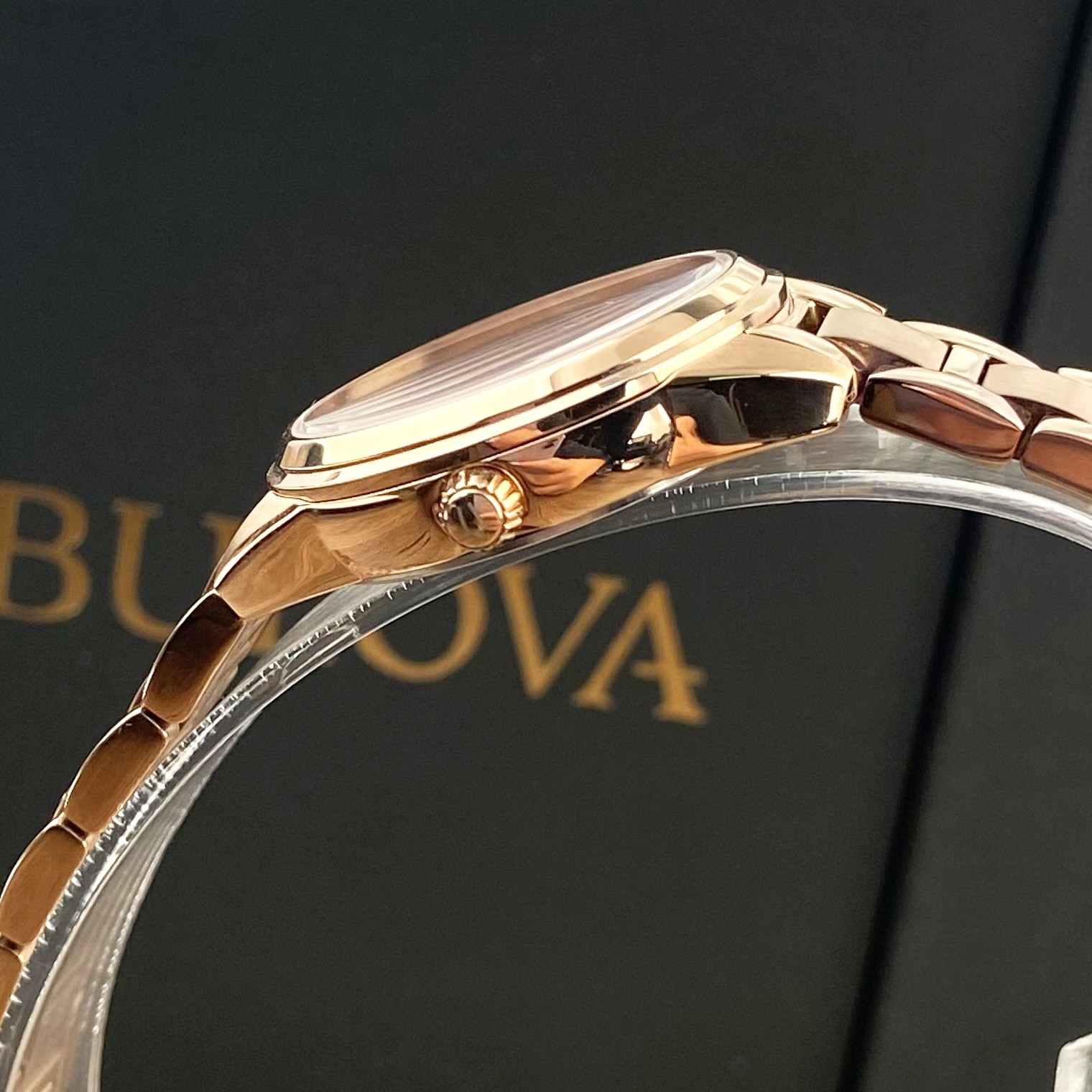 Bulova Sutton 97P151 Rose Gold Diamonds Dial Stainless Steel Women’s Watch