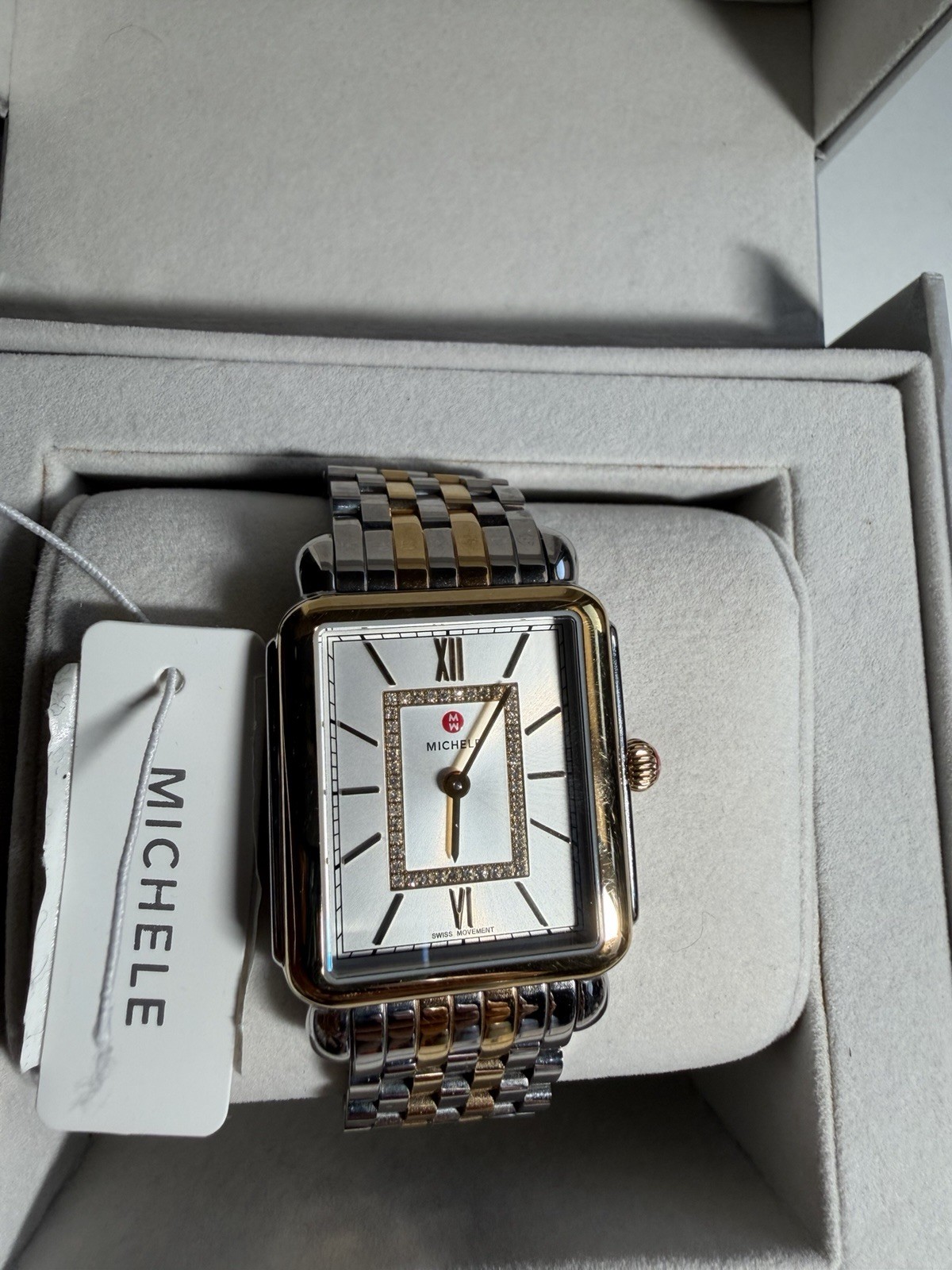 Michele Deco II Mid-Size Diamond Two-Tone 26mm Case Stainless Steel, Band…