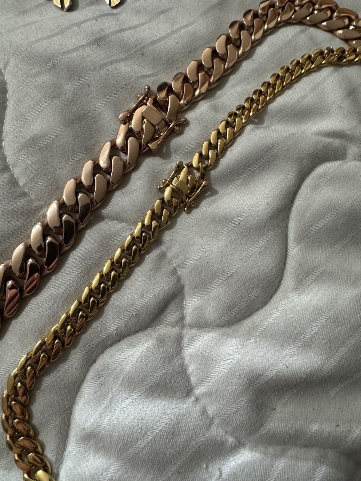 10-22MM Stainless Steel Rose Gold Miami Hip Hop Cuban Chain Necklace Bracelet