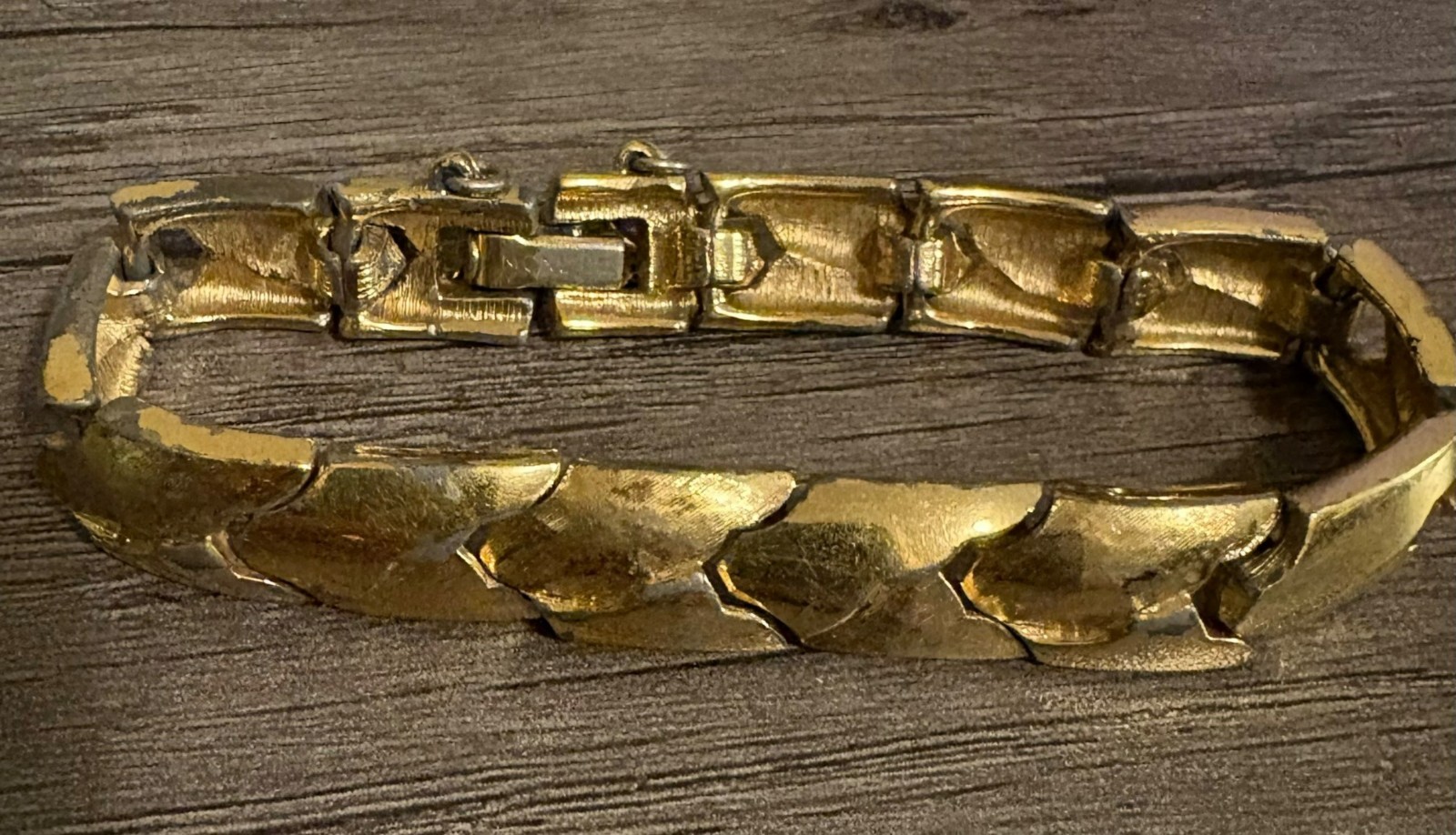 Vintage Monet Gold Tone Bracelet with Safety Chain