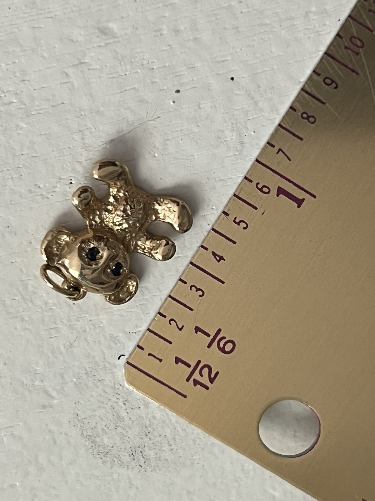 2gr Signed by JCF Solid 14k Gold Sapphire Teddy Bear OR Panda Charm 14mm or .75″