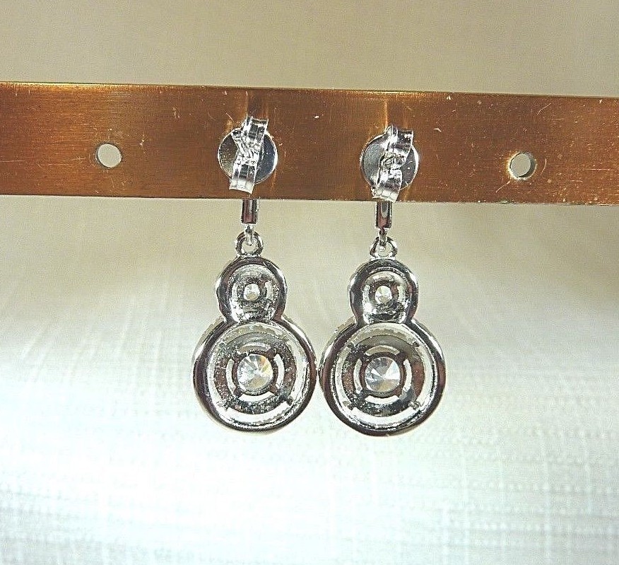 4.95ct White Cubic Zirconia Sterling Silver Double Halo Earrings
