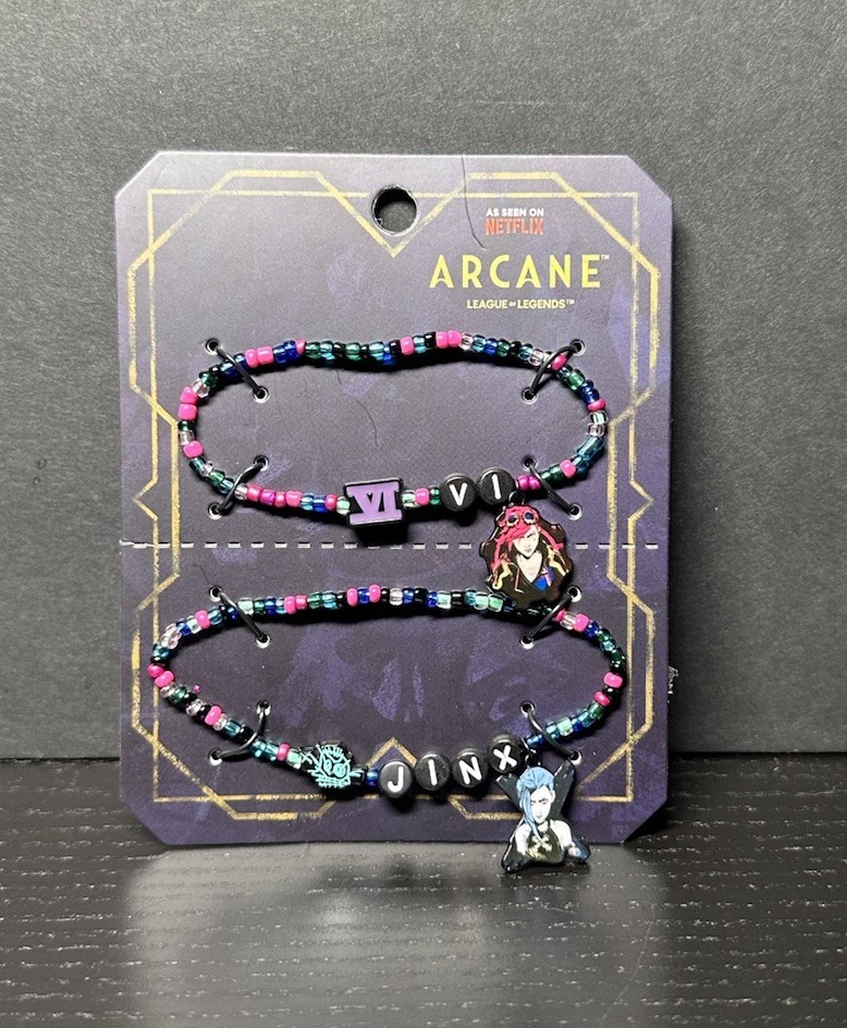 Arcane (League Of Legends) Vi & Jinx Best Friend Bead Bracelet Set Netflix New