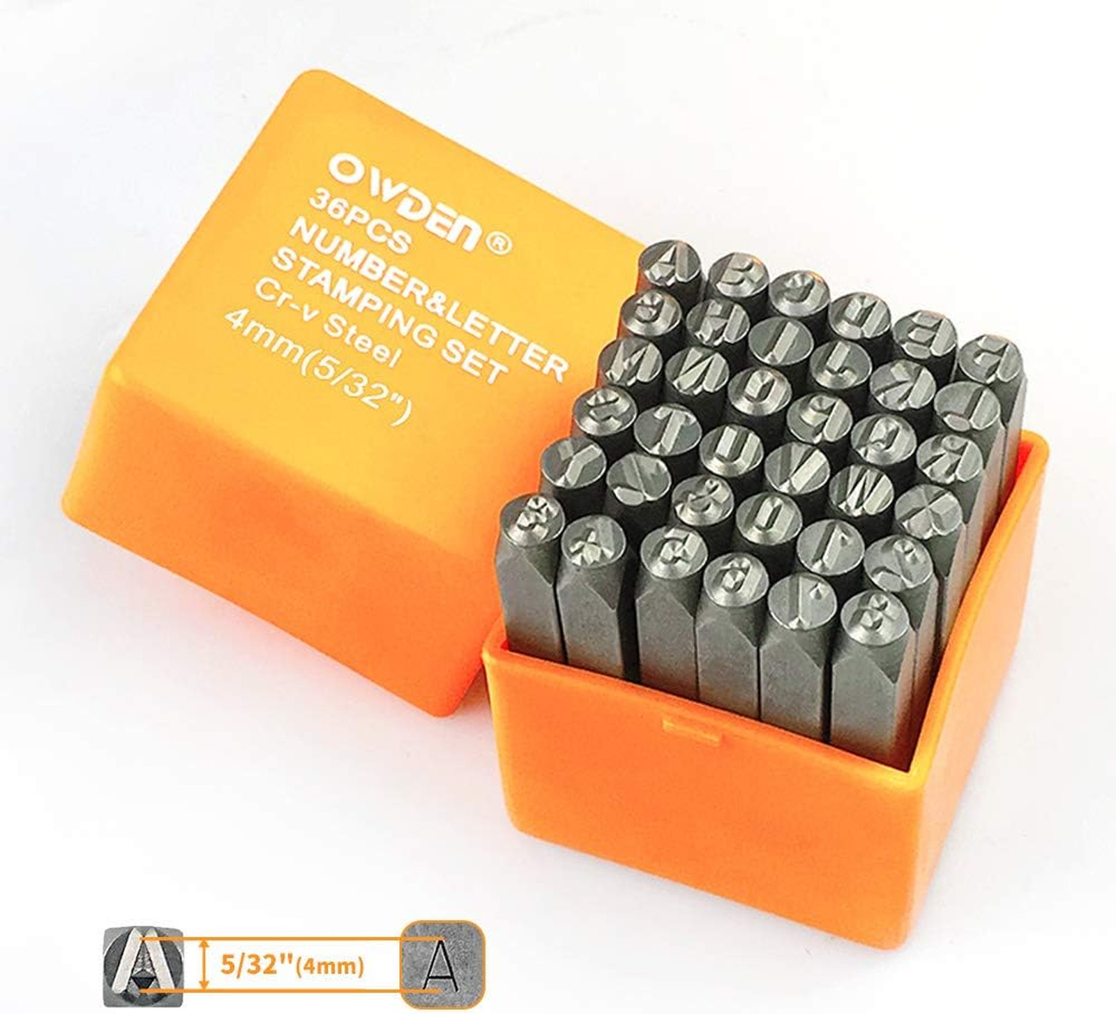 Steel Metal Letter Number Punch Set 36Pcs Alloy Steel 4mm for Jewelry Craft