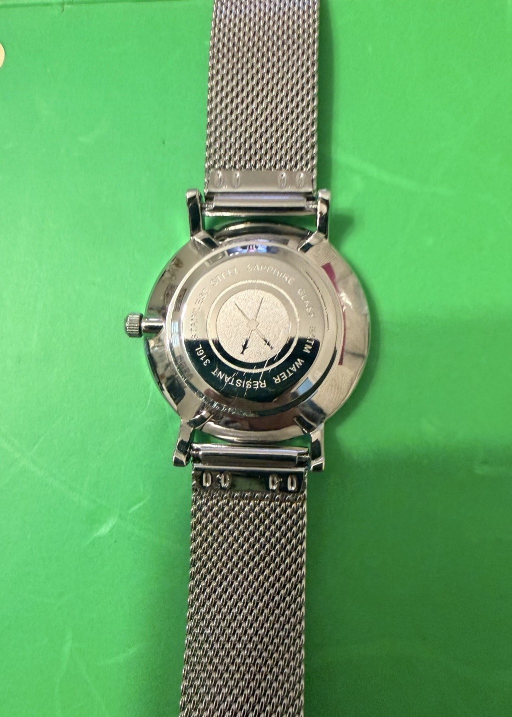 NEW EGARD V1-Class Blue Dial Quartz Watch 316L Sapphire Crystal Mesh Band Runs