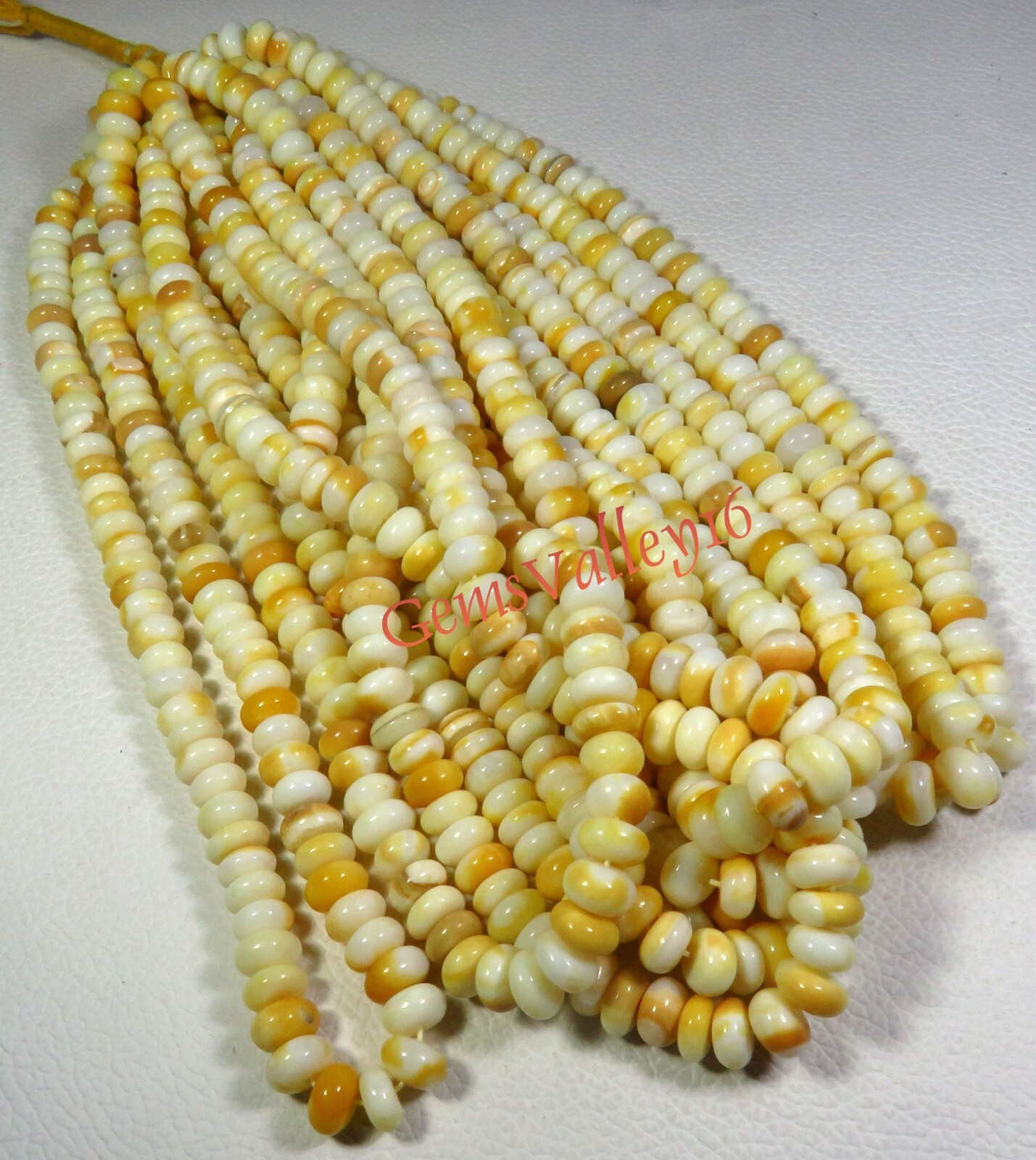 Yellow Shaded Opal Smooth Gemstone Rondelle Briolette Beads For Jewelry 8-8.5 mm