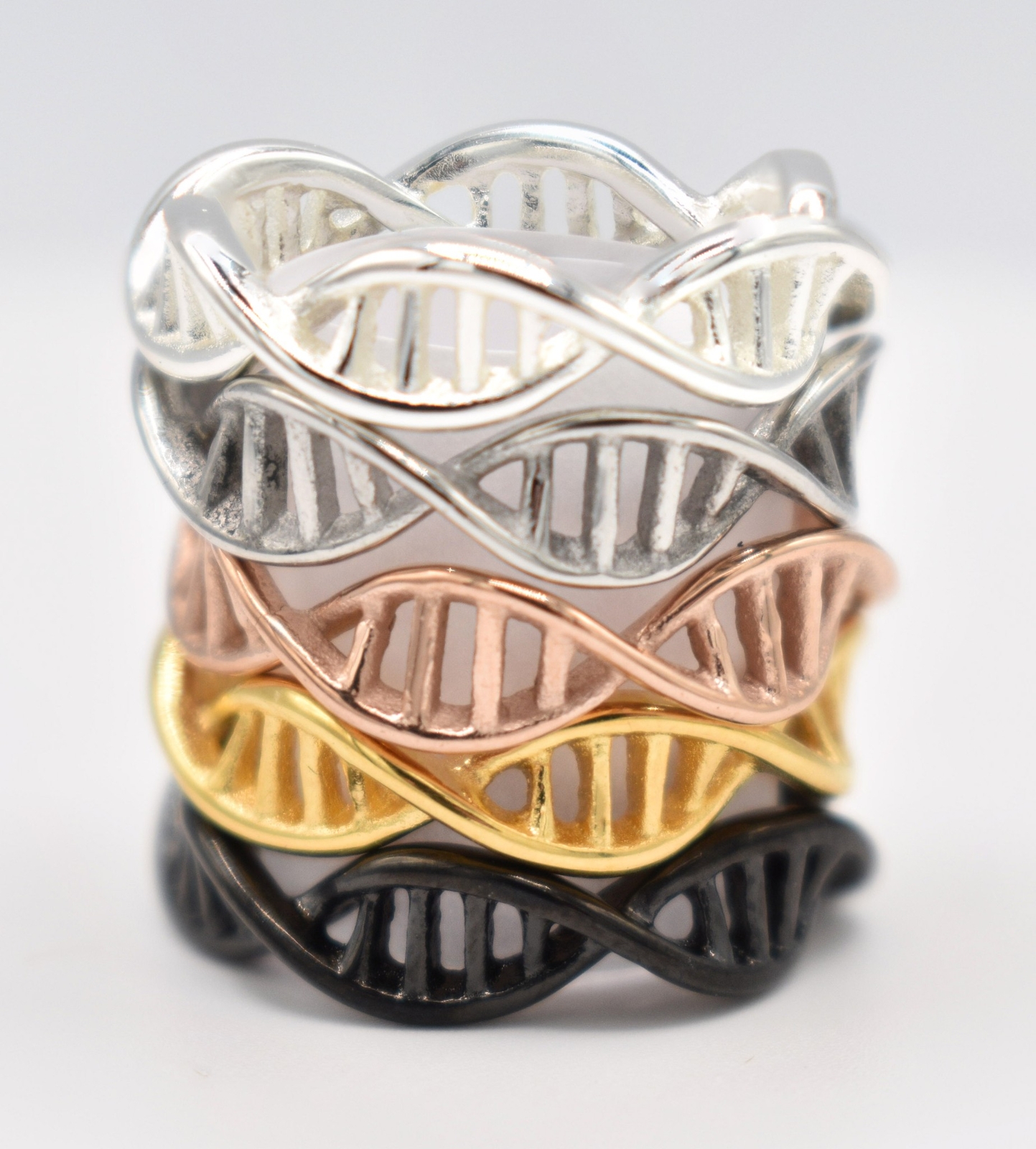 DNA Double Helix Science Stainless Steel Ring
