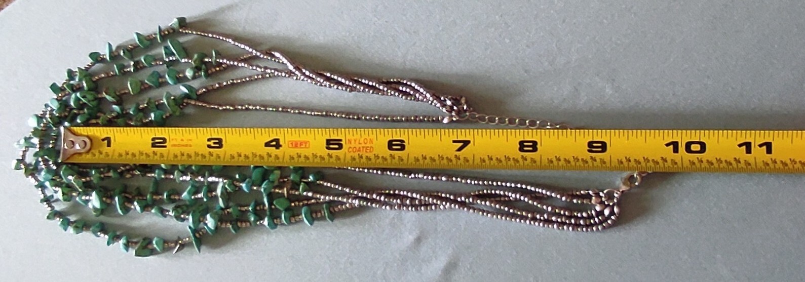 Multistrand Silver Glass Seed Beads Dyed Howlite Southwest Style Necklace