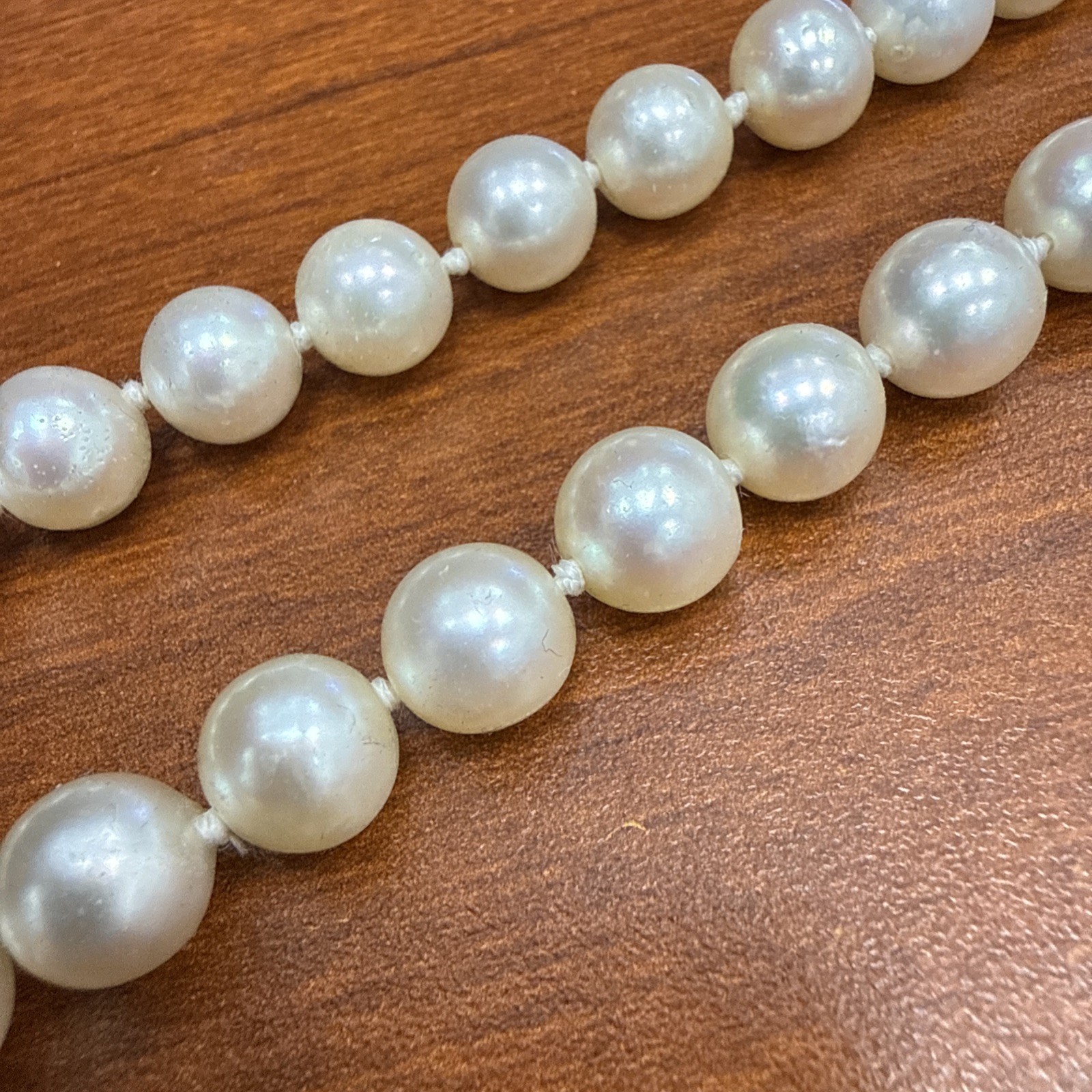 Rare Large 11.3mm-8.5mm Vintage Akoya Cultured Pearl Necklace Choker 14k Lock