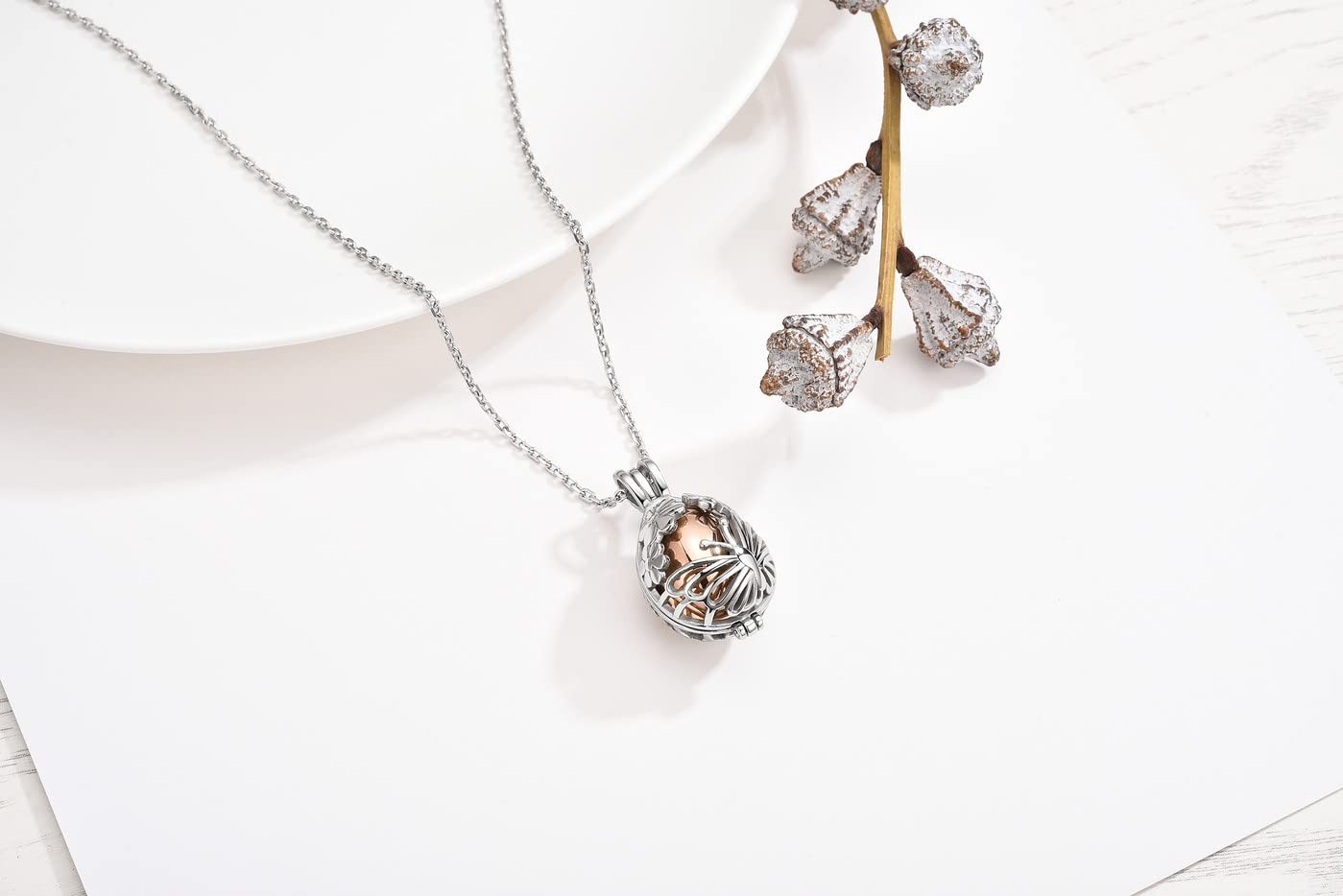 Cremation Jewelry Urn Necklace for Ashes Teardrop Butterfly Urn Memorial Lock…