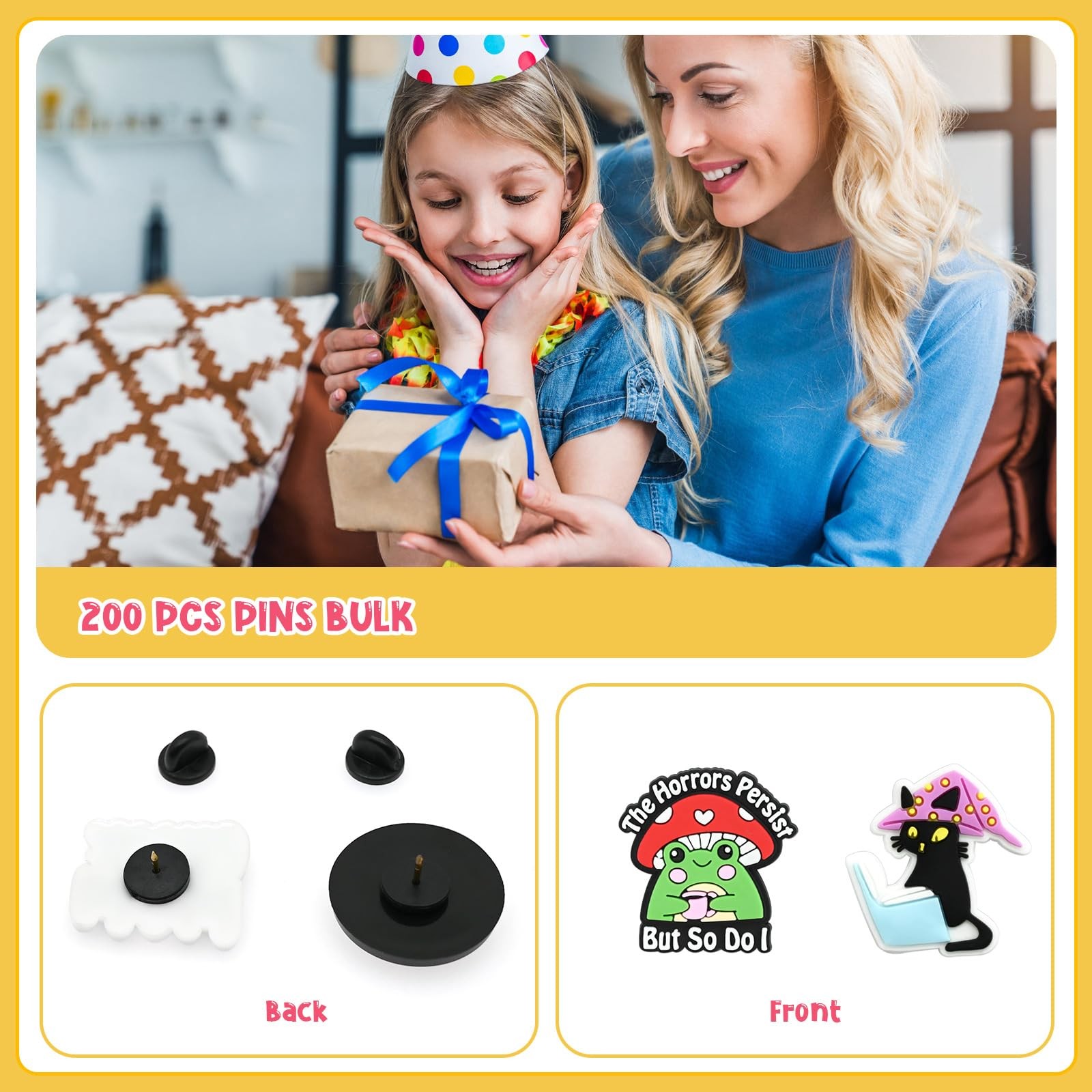 200 PCS Cute Pins Bulk, Funny Backpack Pin Aesthetic Lapel Pin Set Brooch Pin…