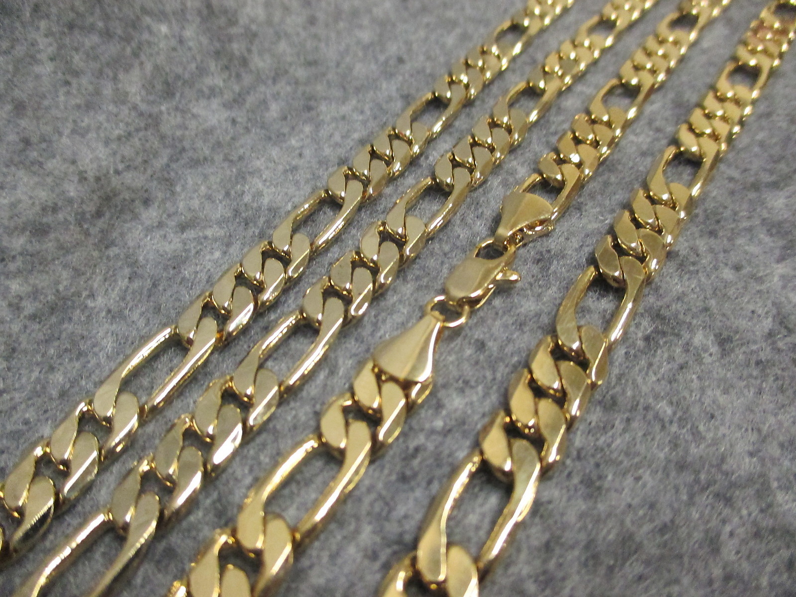 Mens 14K Gold Overlay 6MM Figaro Figarucci Chain Necklace NEW 20″ 24″ or 30″