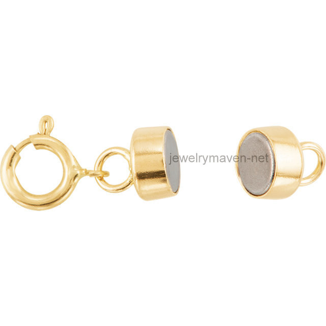 (3) 4.5mm Yellow 14k Gold FILLED MAGNETIC CLASP Extender 5mm spring ring USA