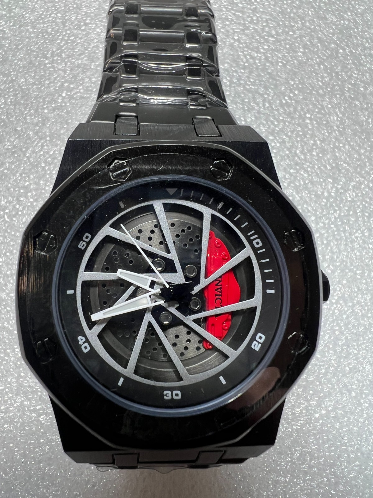 70036 Invicta Speedway Rim Mens 42mm Black Dial Chronograph Steel Bracelet Watch