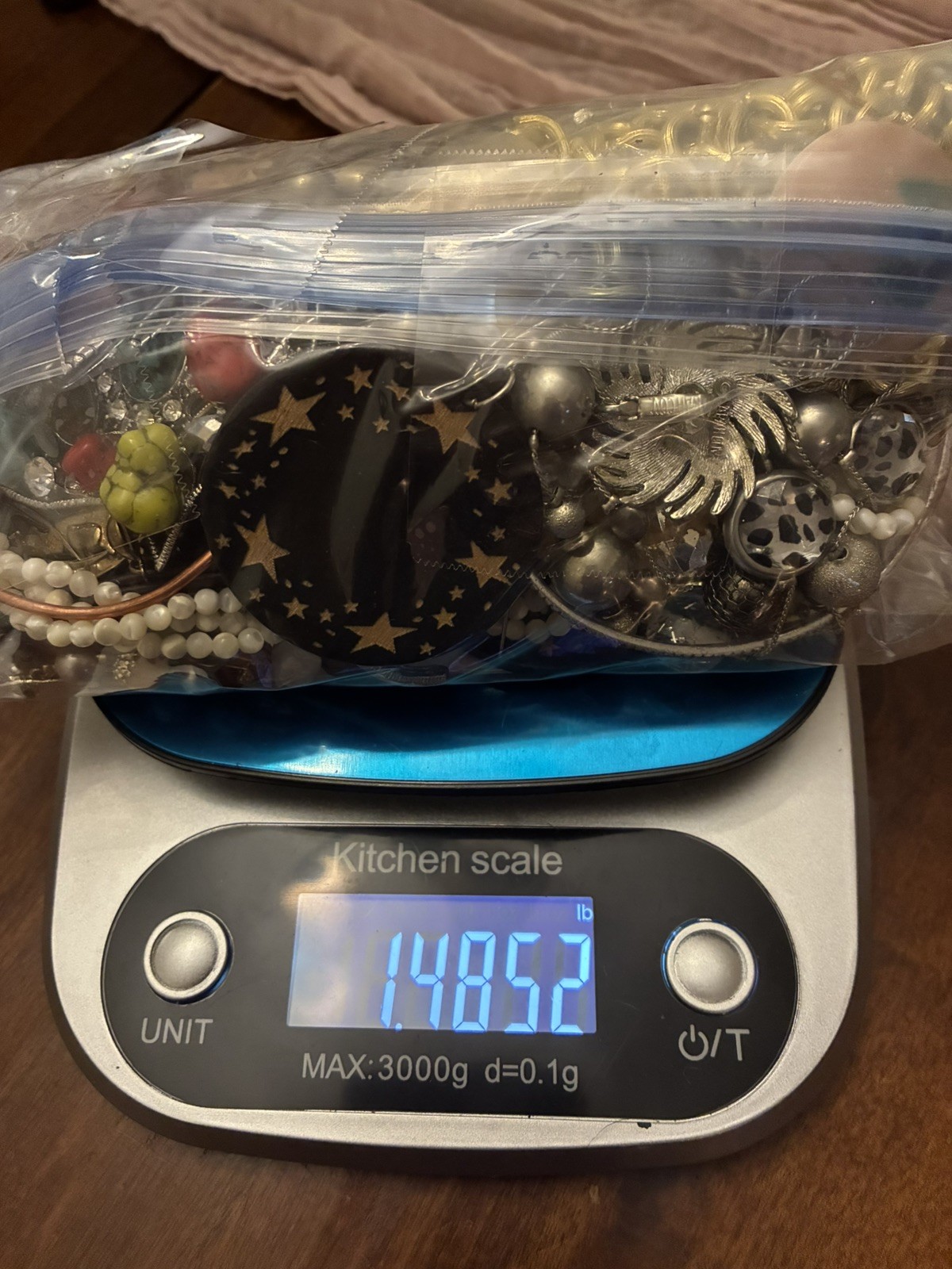 Mixed Costume Jewelry Lot Unsorted Variety Bag 1.48lb lot #4