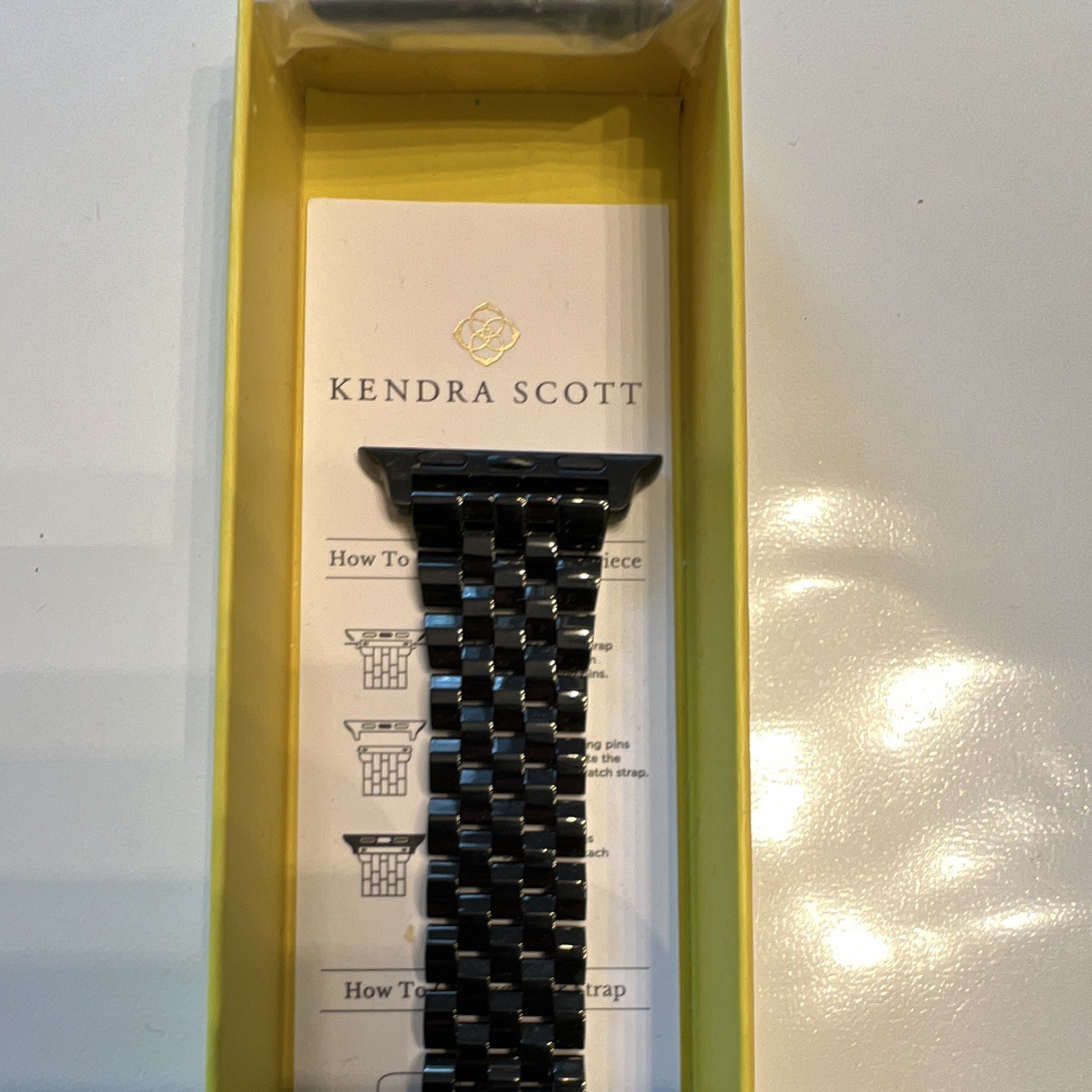 New: Kendra Scott Alex 5-Link Metal Bracelet Band Black for Apple Watch 38/40/41