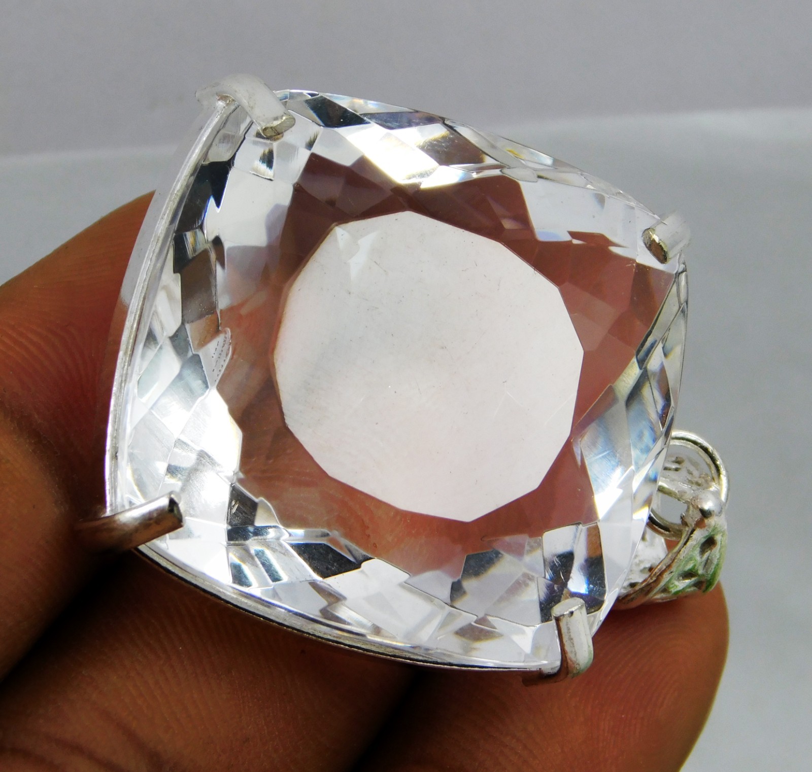 Certified 130.80 Ct Natural White/Colorless Topaz Cushion Cut Pendant Gemstone