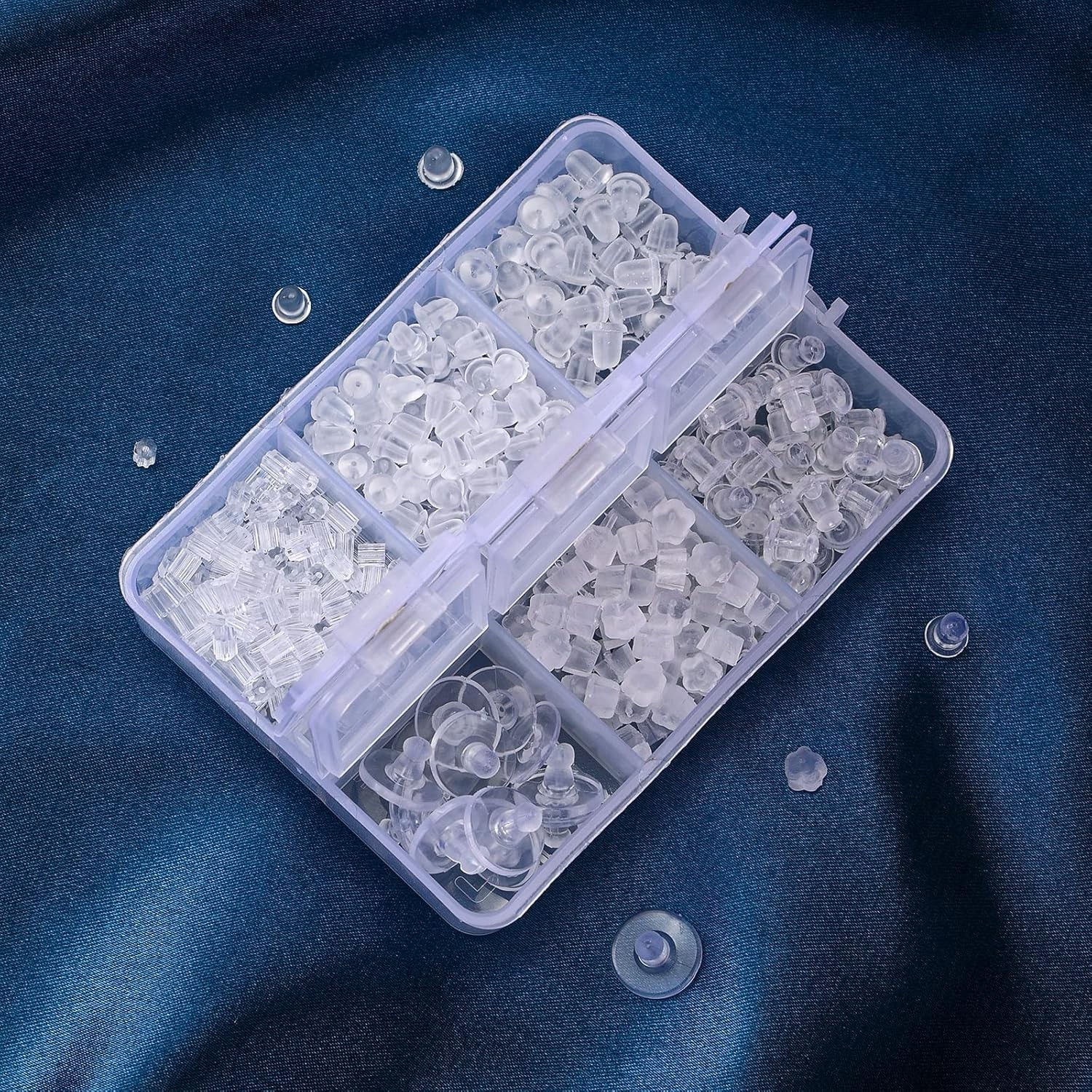 600 Pcs Hypoallergenic Silicone Earring Backs, Soft and Lightweight in 6 Styles