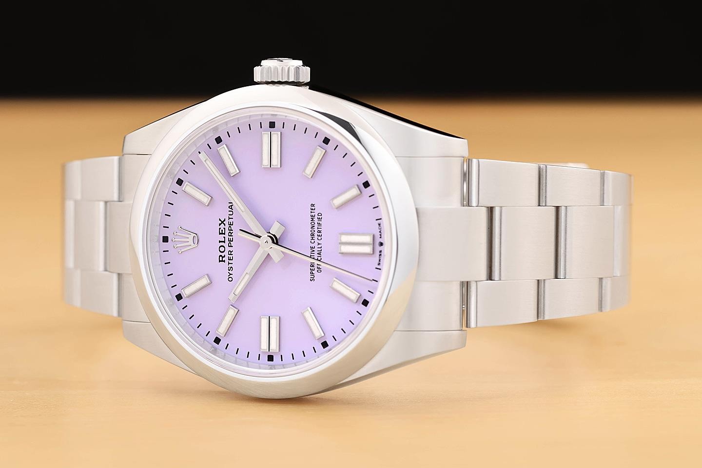 2026 CARD ROLEX OYSTER PERPETUAL 41MM 134300 LAVENDER STEEL OYSTER BAND WATCH