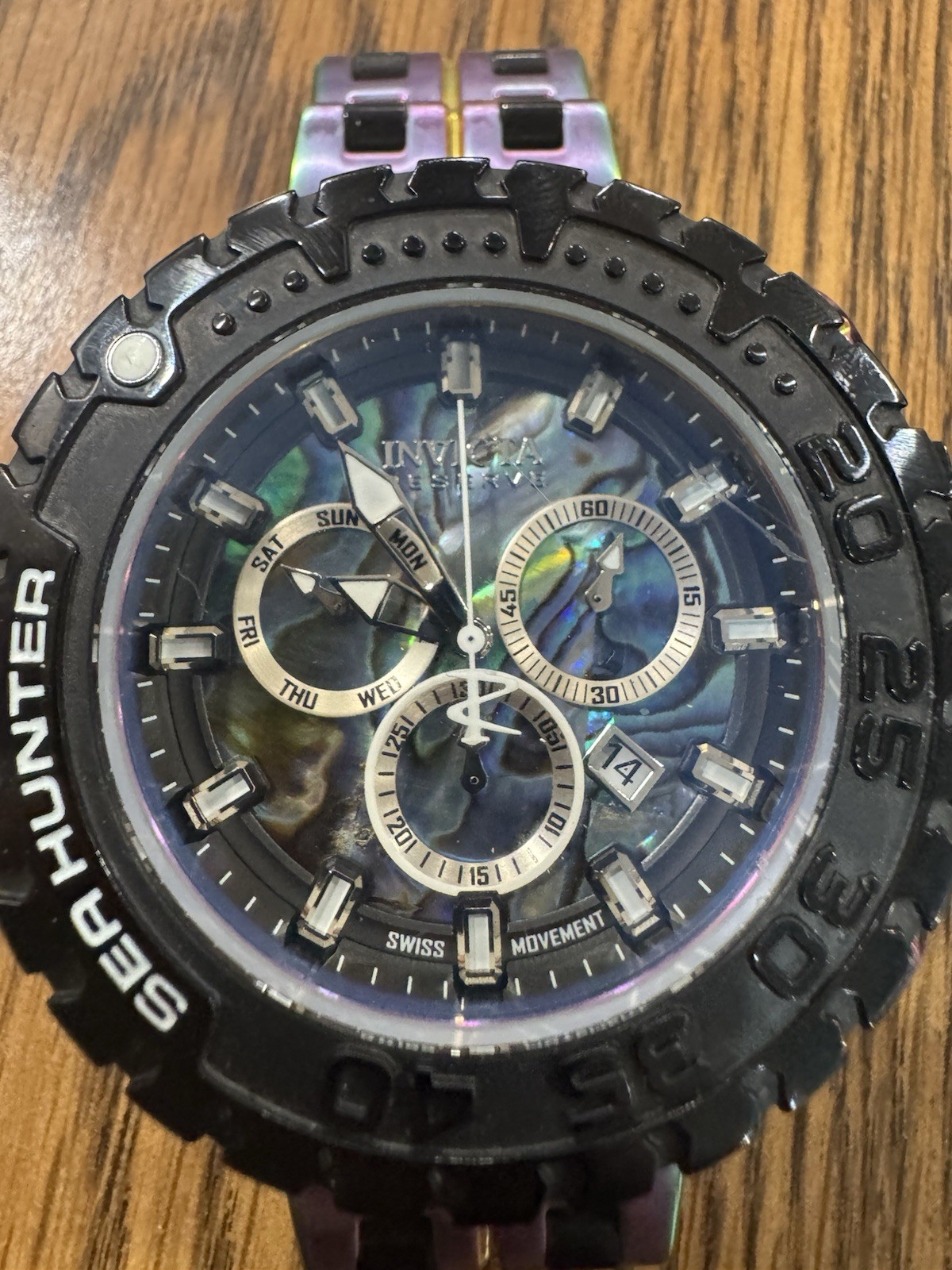 Invicta Sea Hunter 34723 57mm Chrono Black Iridescent Men’s Watch
