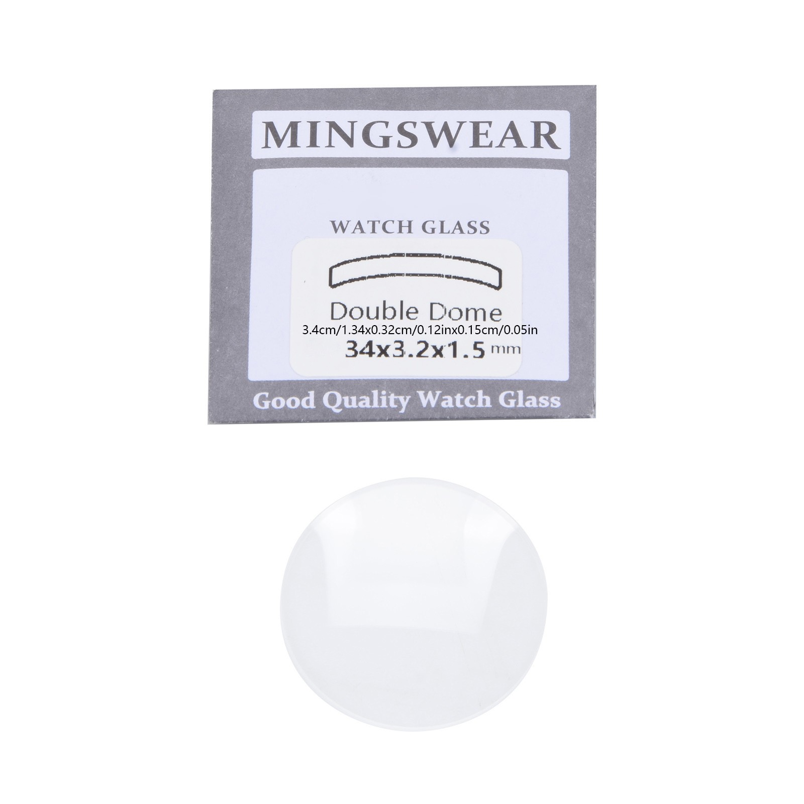 1.5mm Thick Double Domed Mineral Watch Crystal 30mm-38mm Diameter Concave Glass