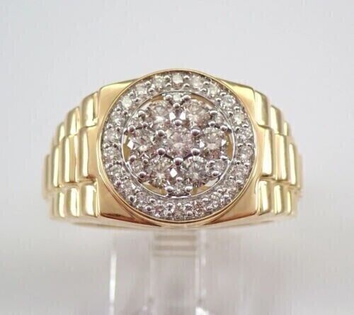 2.80Ct Round Cut Lab Created Diamond Classic Men’s Ring 14K Yellow Gold Plated