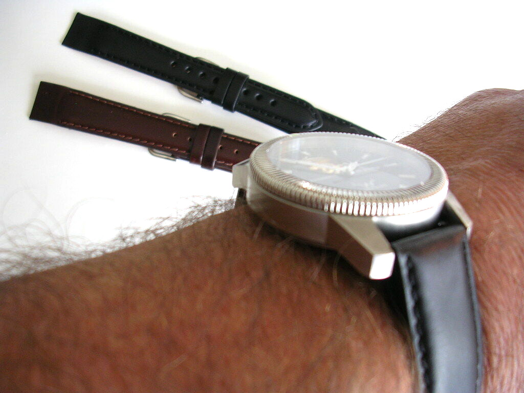 18mm Brown Open End Military strap watchband Wire Lug IW SUISSE 8 10 12 14 16 20