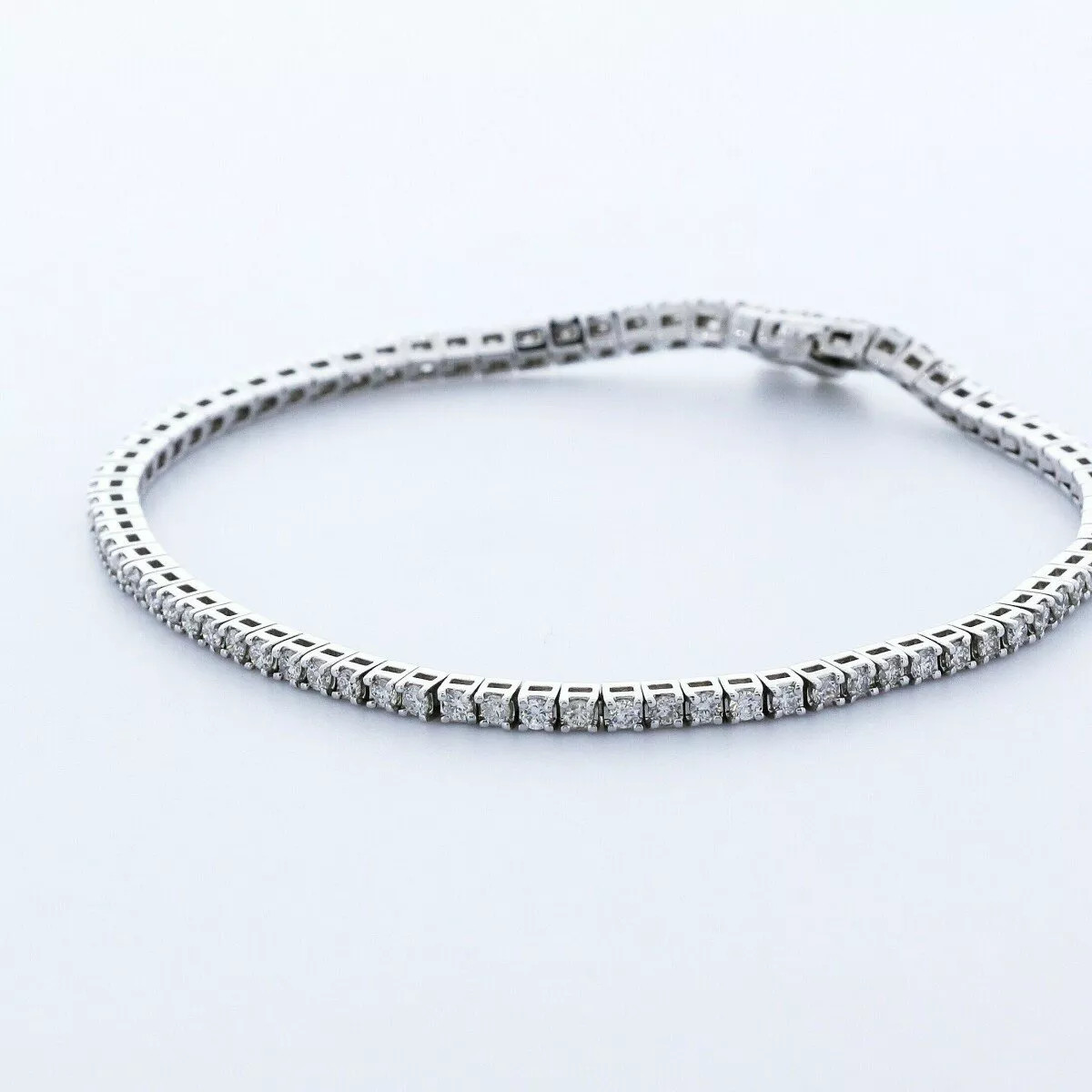 Tennis Bracelet Solid 14K Gold Classic Round 3.25 Carat Lab-Grown Diamond E VVS2