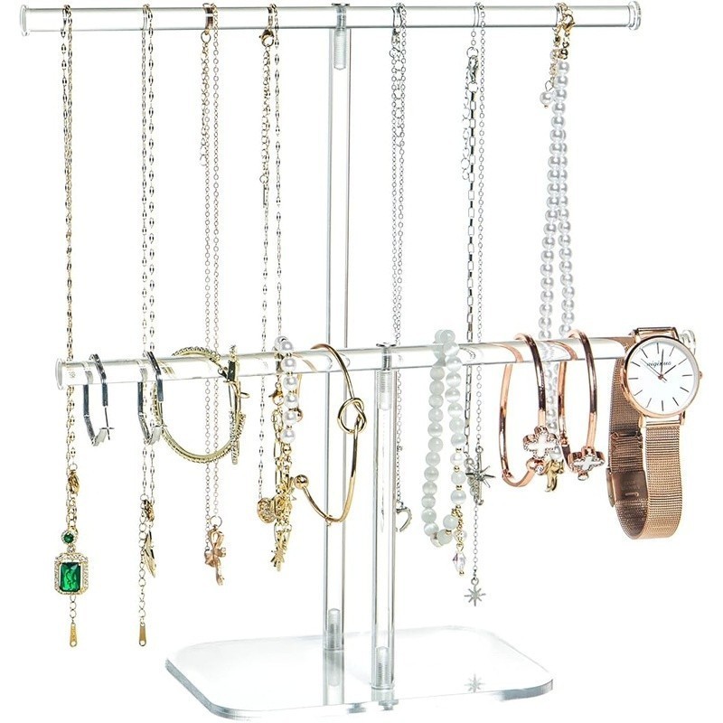 Acrylic Jewelry Organizer Necklace Holder Bracelet Stand T-Shape Display Rack US