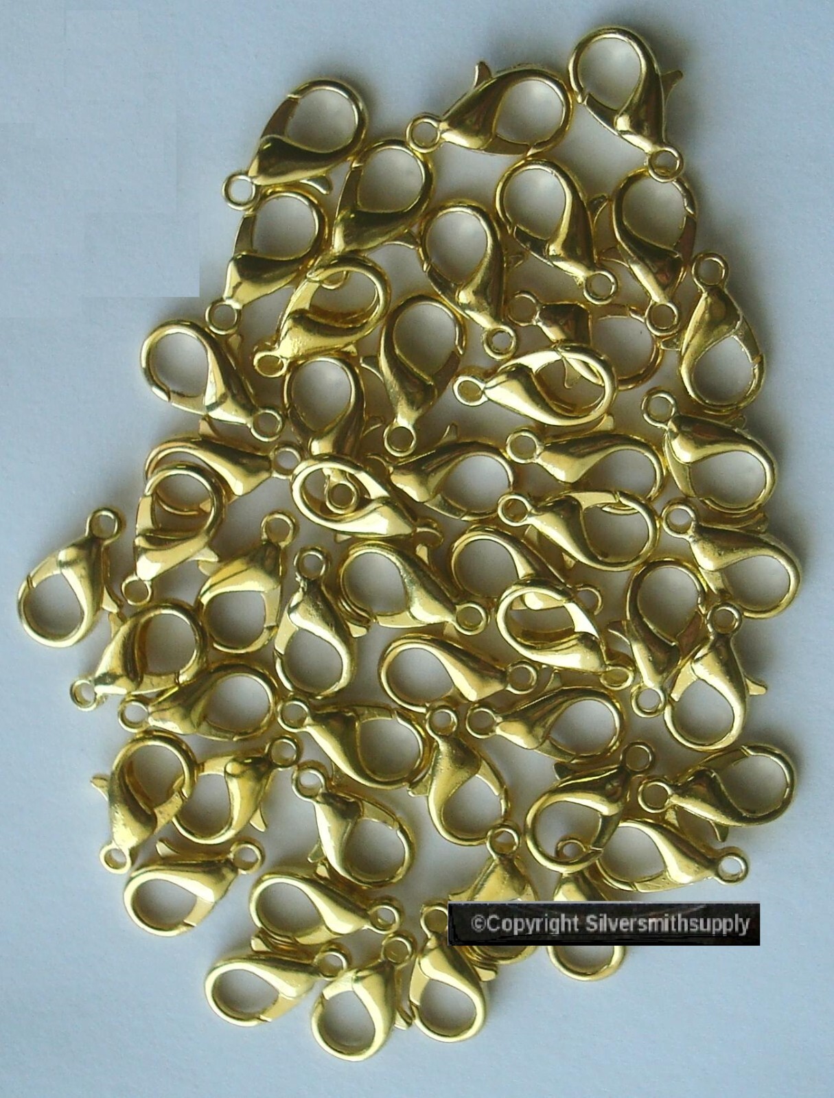 50 Gold plated lobster claw jewelry clasps 14mm larger easy to handle FPC064B