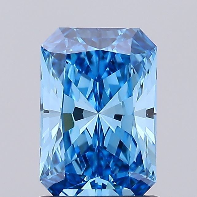 Radiant Cut IGI Certified 1.23 Ct Loose Lab Diamond Fancy Vivid Blue color VVS2