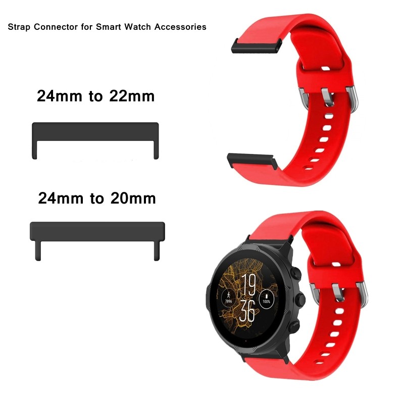 1 Pair 24mm to 22mm/20mm Replacement Connector for Suunto7/9/D5i Wristband