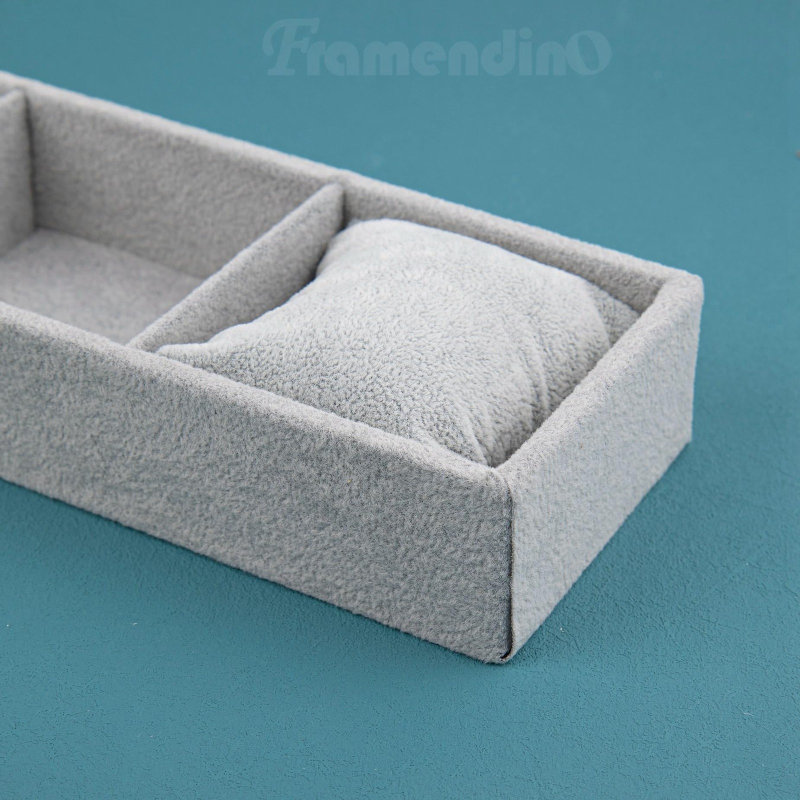 Framendino, 4 Slots Velvet Tray Jewelry Organizer with Pillow for Display Bra…