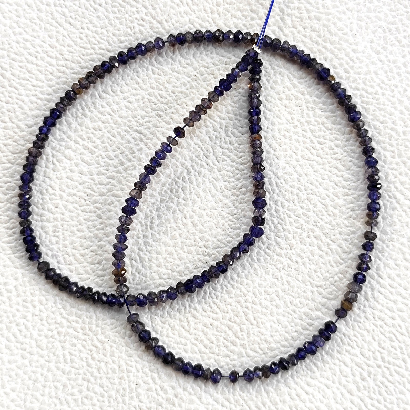 India Iolite Gemstone 3mm Faceted Rondelle Shape Beads 13″ Jewelry Gem Strand
