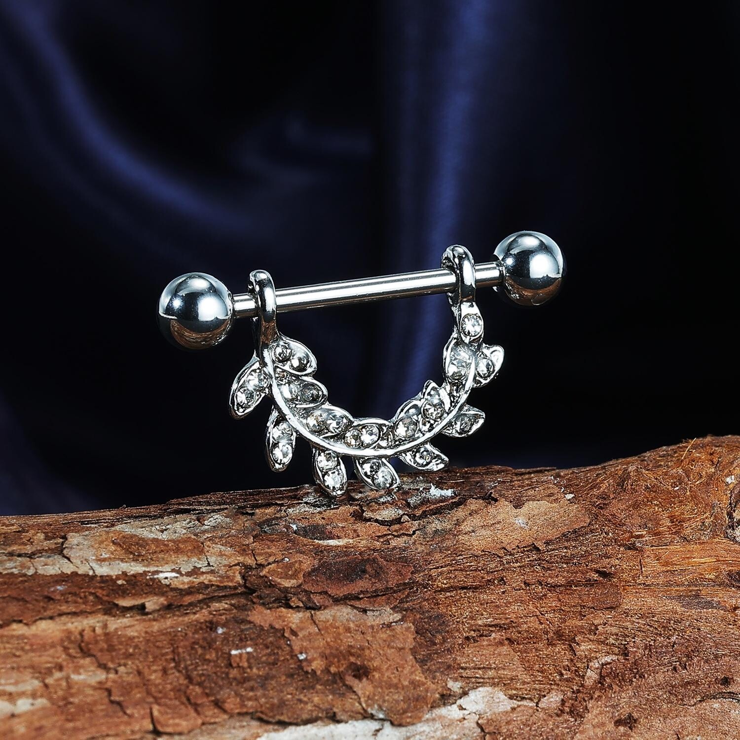 1 Pc 14G Stainless Steel Nipple Rings CZ Crystal Nipple Shield Piercing Jewelry