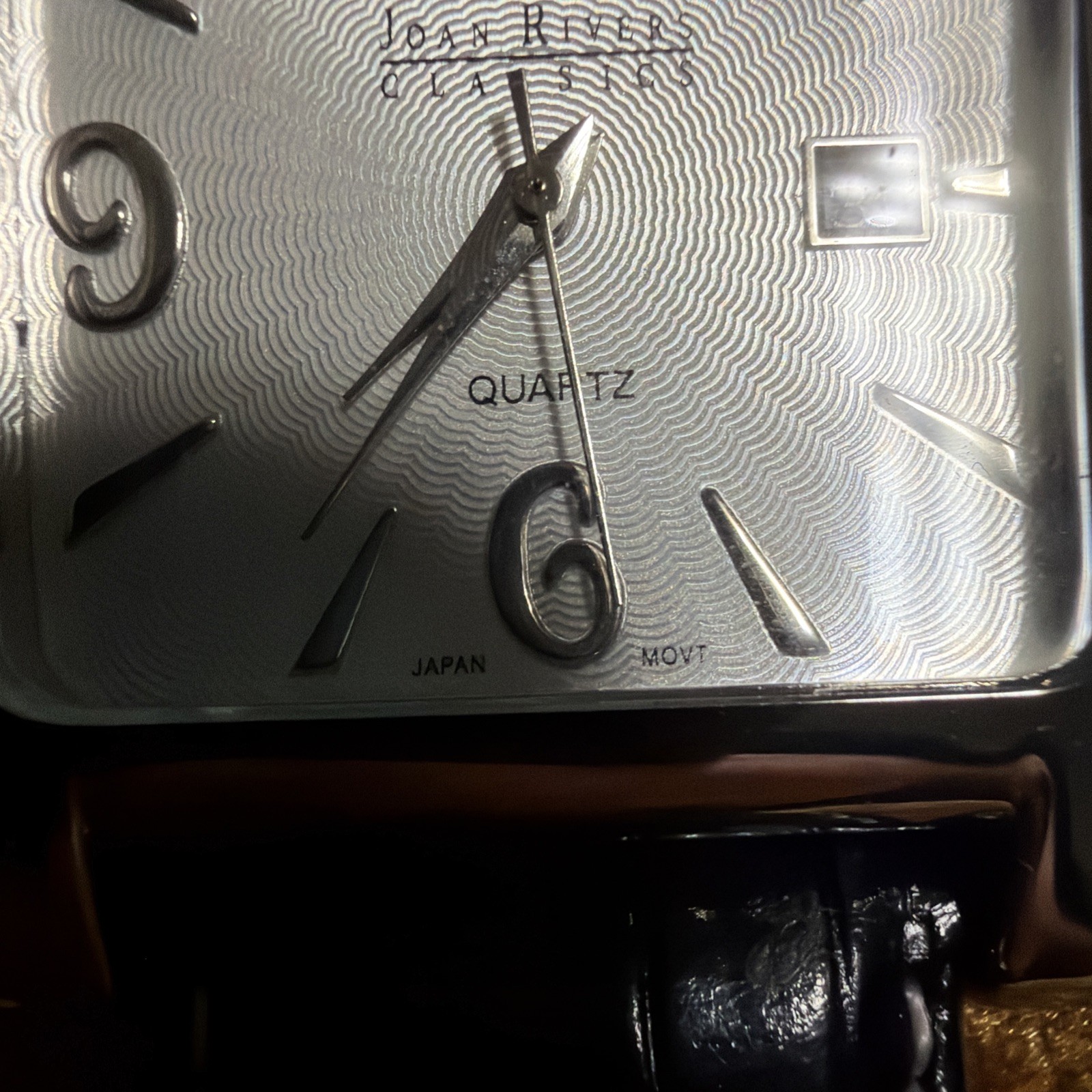 Vintage Joan Rivers Classics V377 Women’s Boyfriend Watch Black Leather Band
