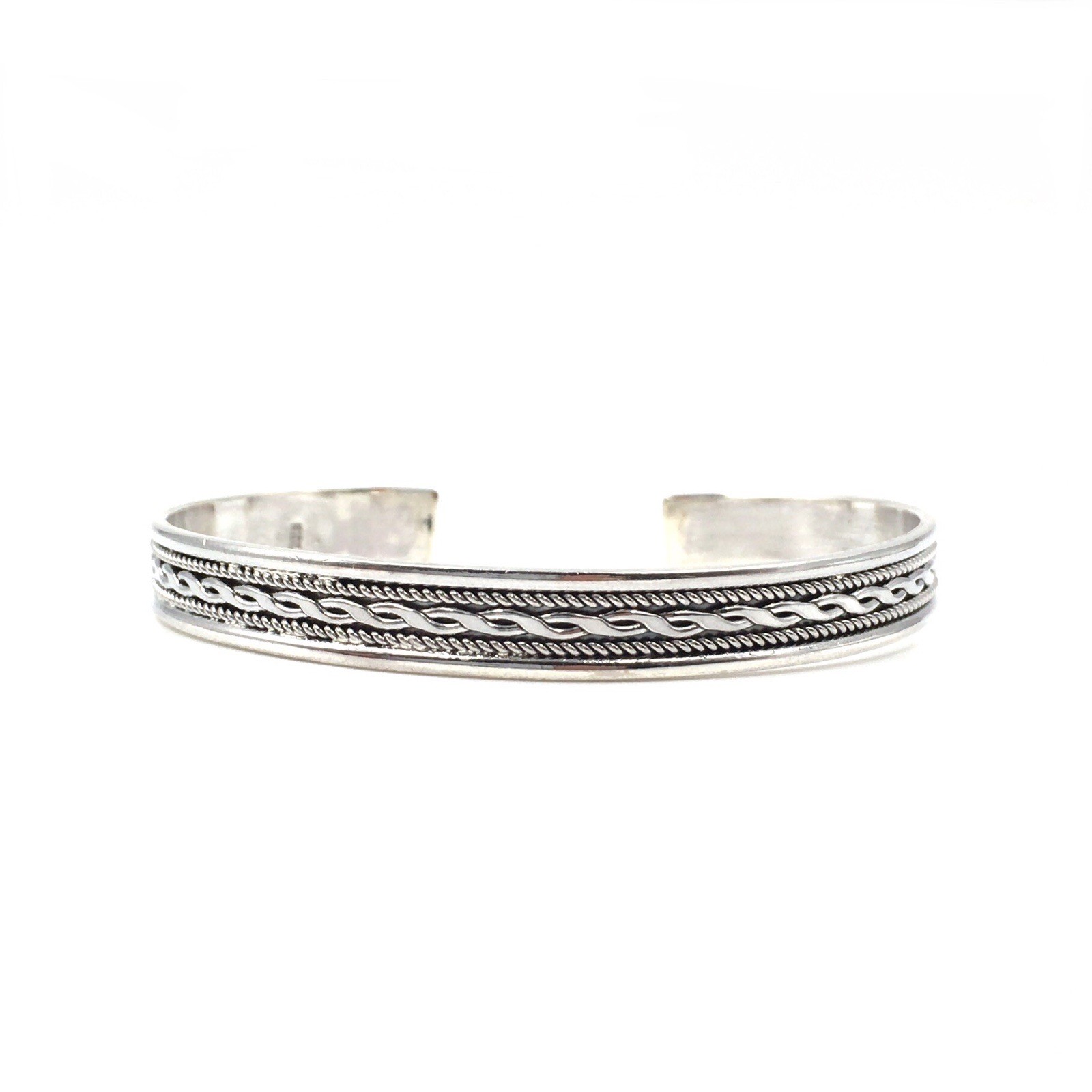 Modern Bangle Solid 925 Silver Bracelet Unisex Bangle 8mm Jewellery 18 Gr