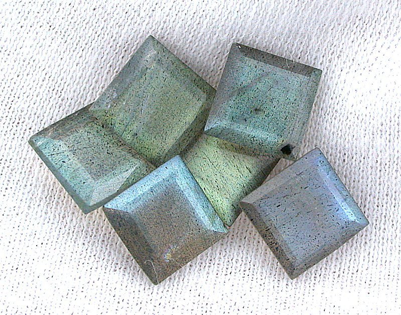 One 9mm Square Cut Natural Labradorite Gem Stone Gemstone EBS7976