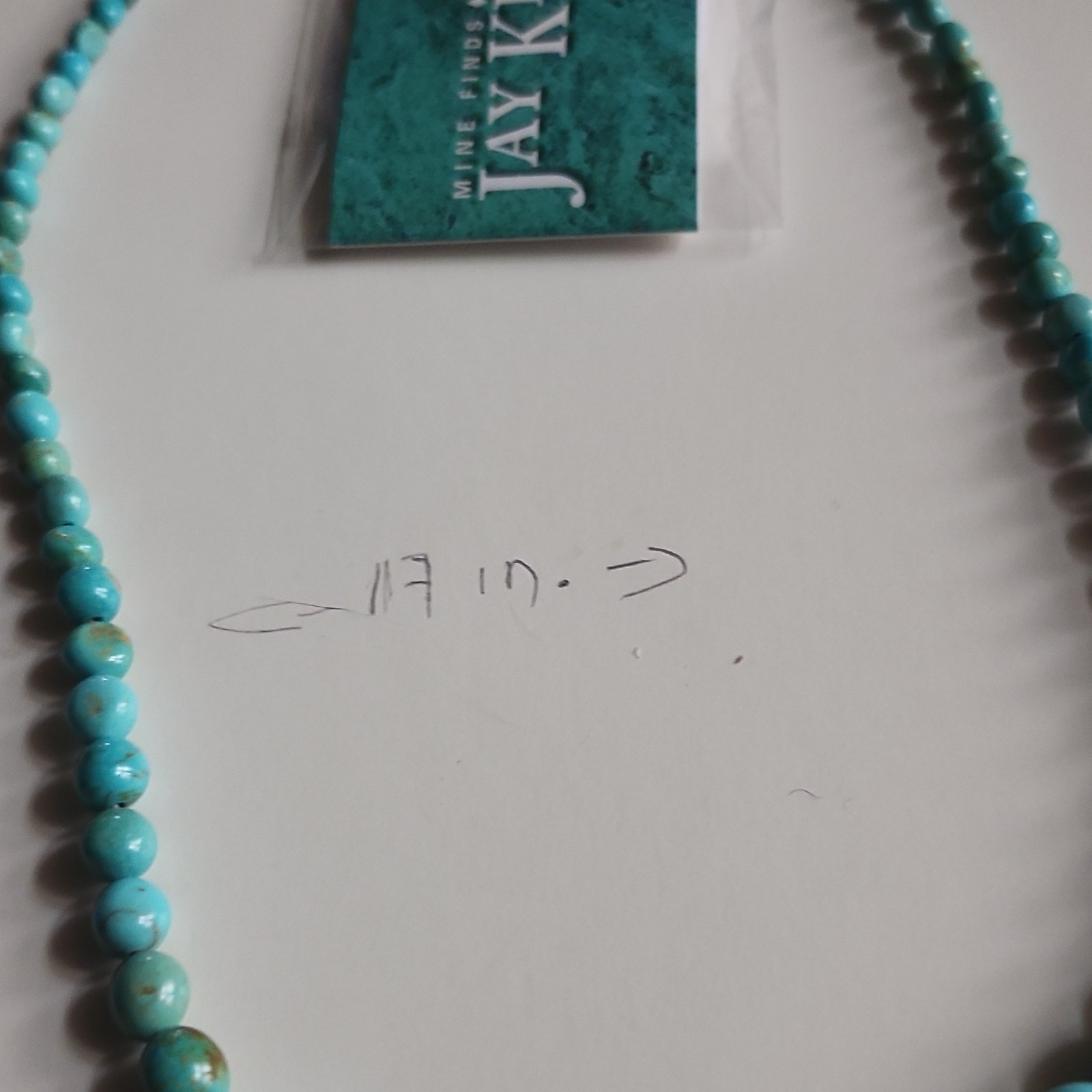 Mine Finds by Jay King Turquoise Beaded Necklace Sterling Silver 17in Hook
