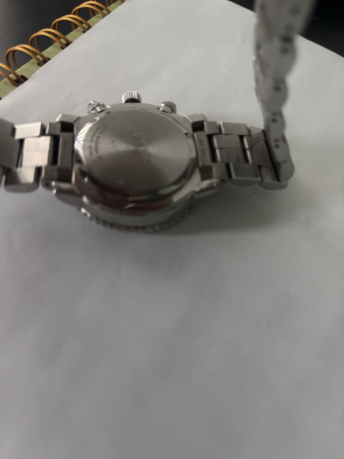 Seiko Flightmaster Quartz Slide Rule Chronograph Date Black Dial SS Bracelet.