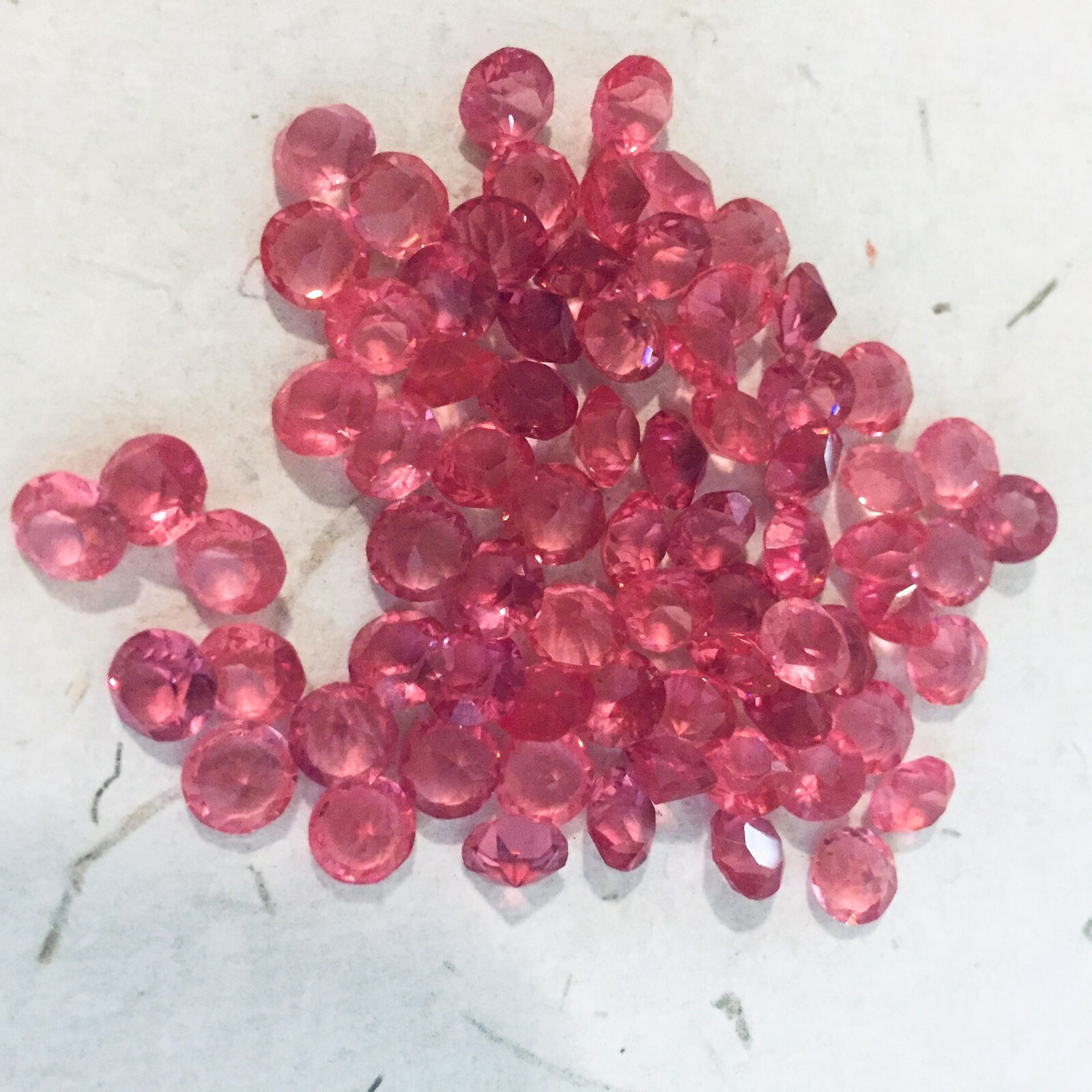 N263 Vintage Austrian glass stones SS33 (6.9mm) rose dentelles unfoiled (72)